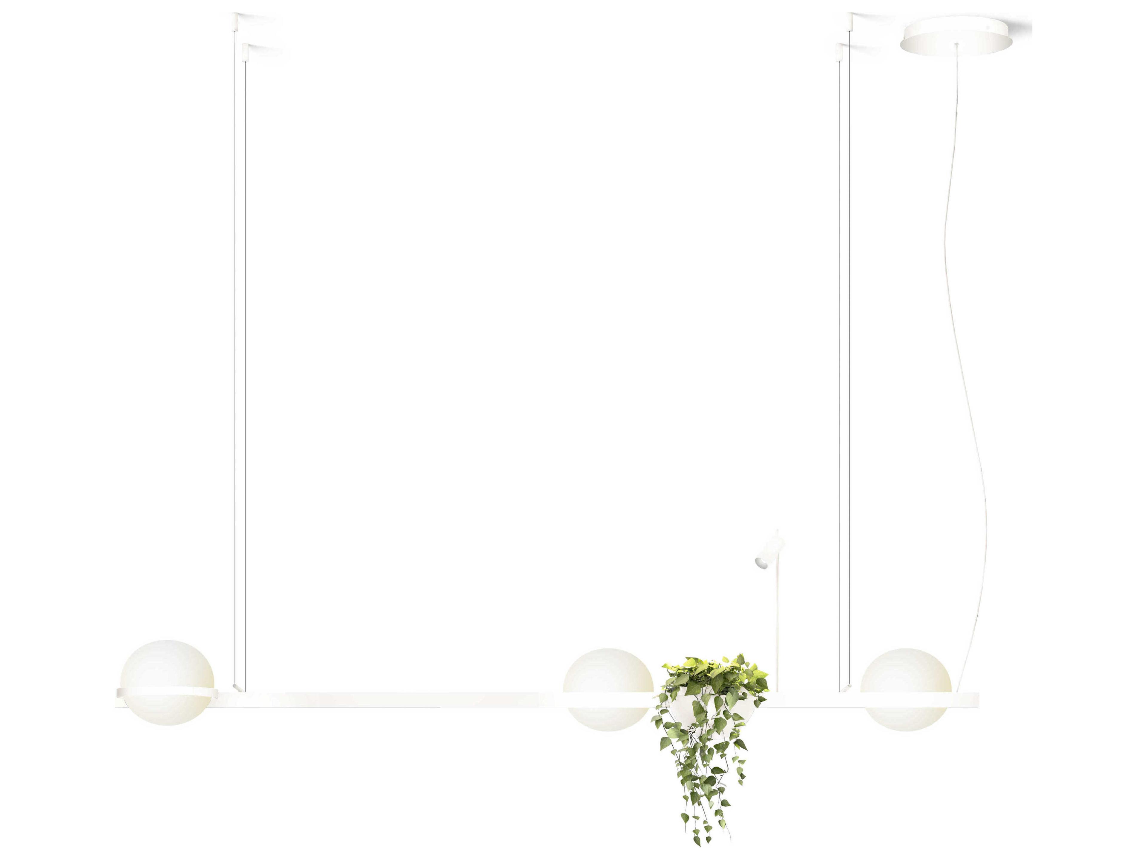 Vibia Palma 4-Light White Glass LED Globe Linear Island Pendant