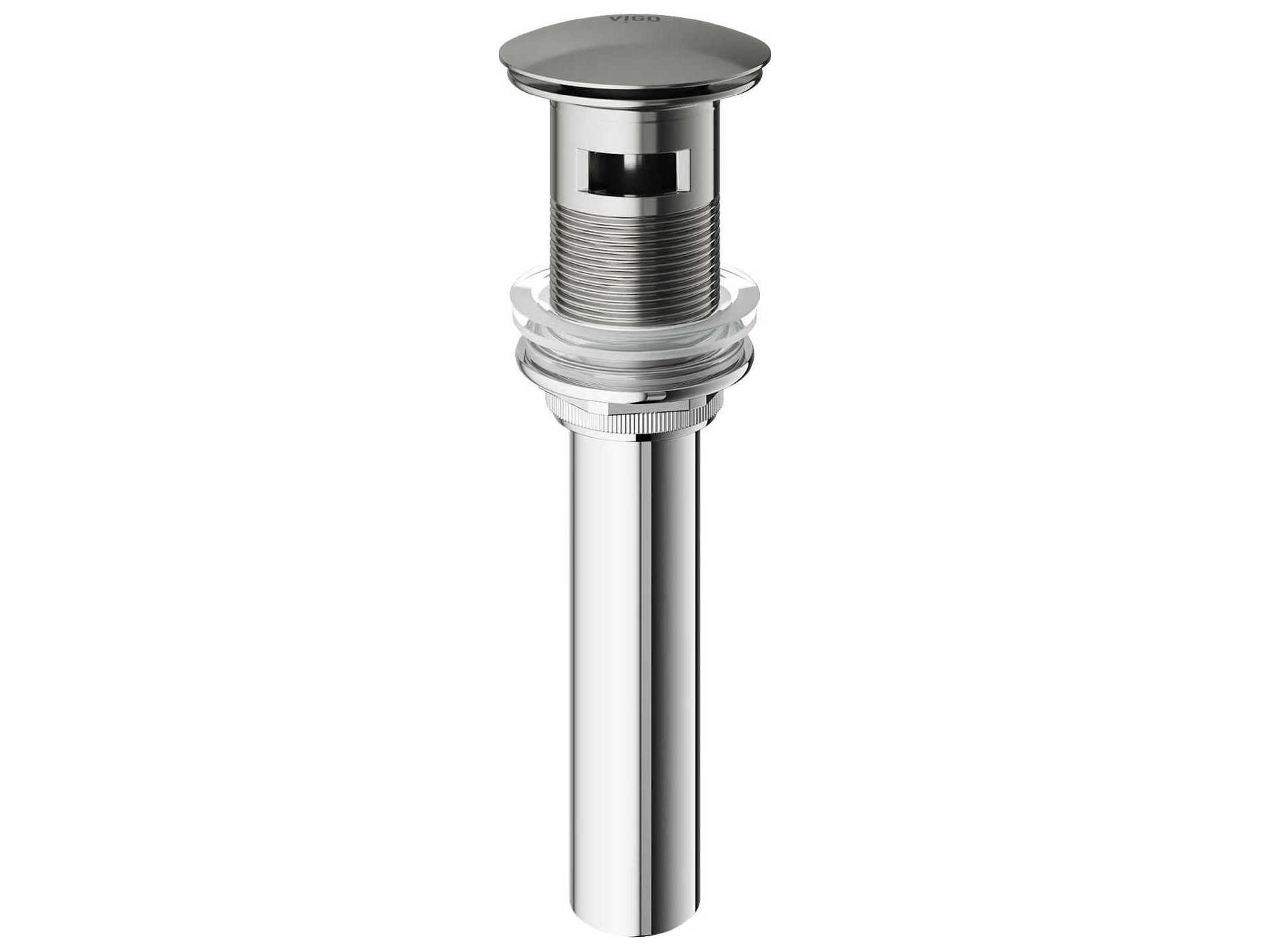Vigo Brushed Nickel Bathroom Sink Pop-Up Drain with Overflow