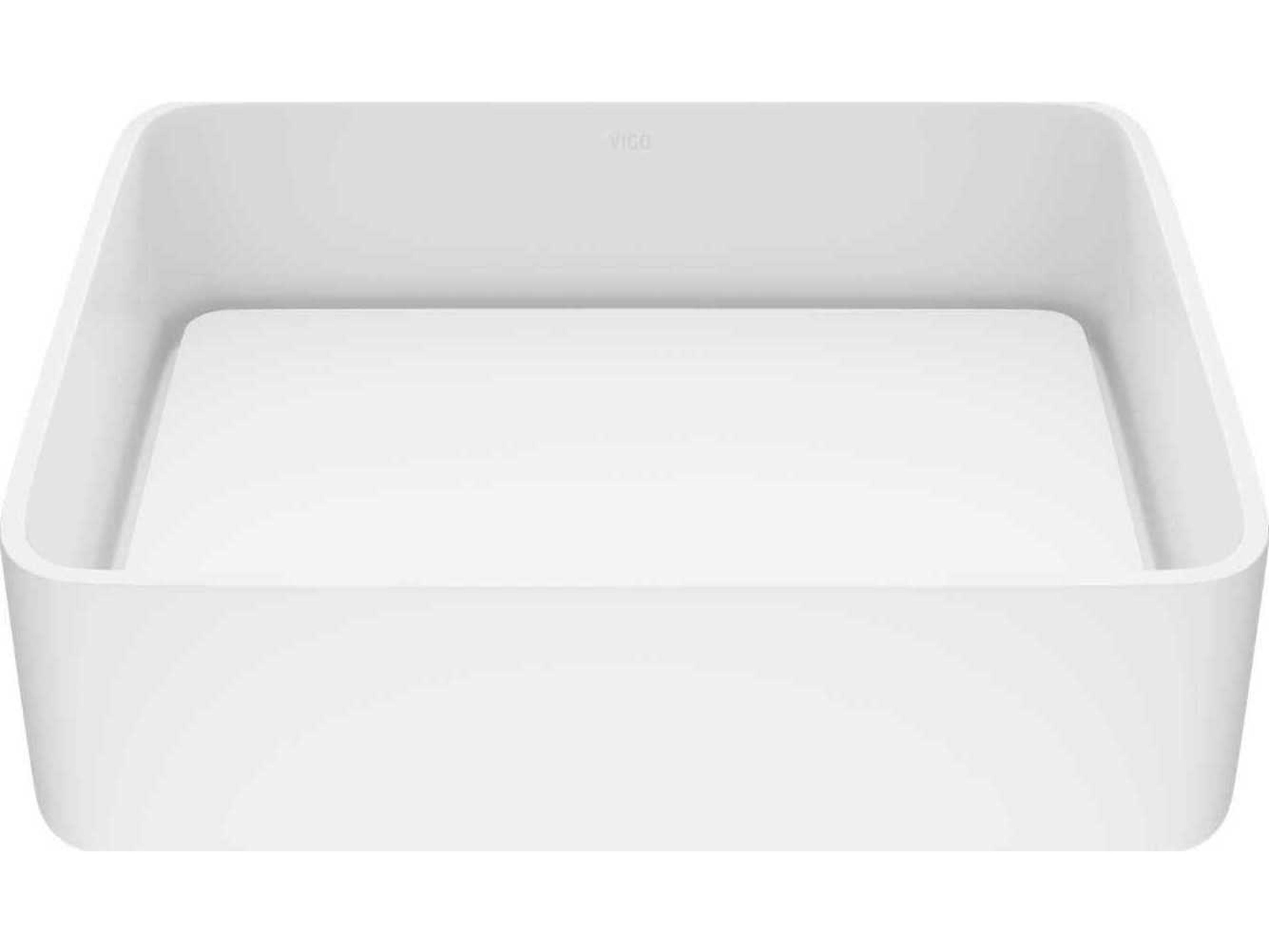 Jasmine Matte White 18" Rectangular Vessel Bathroom Sink