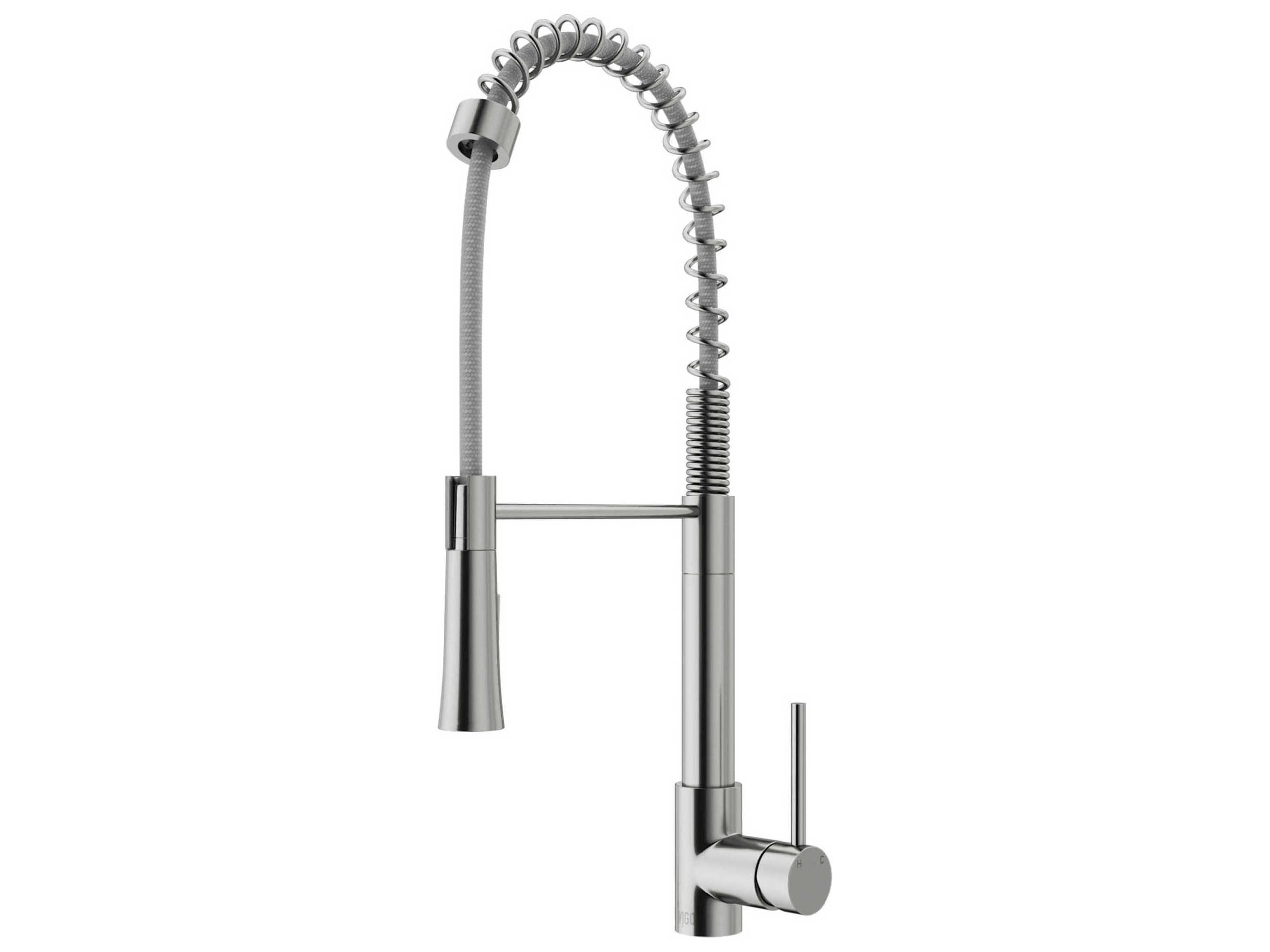 Vigo Laurelton Stainless Steel 1-Handle Deck Mount Pull-Down Kitchen Faucet