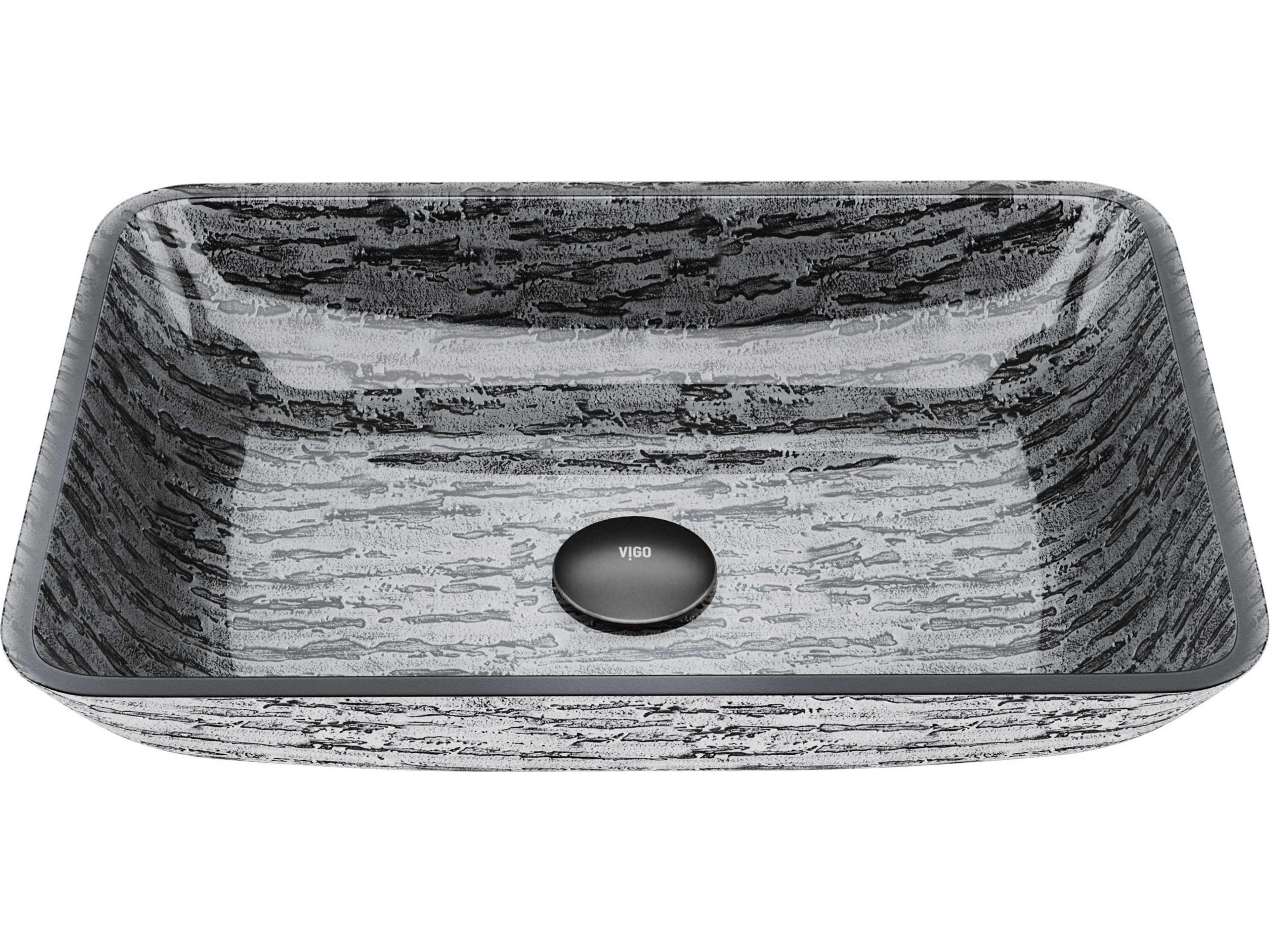 Titanium Slate Grey 18" Rectangular Vessel Bathroom Sink
