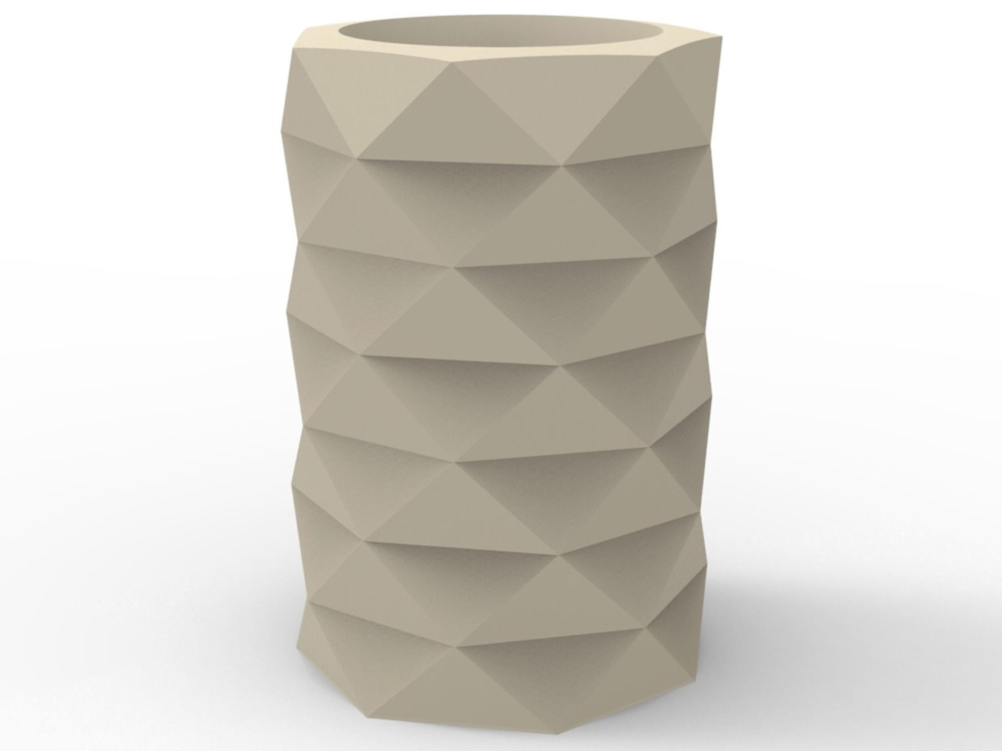 Vondom Marquis 24" High Ecru Matte Planter