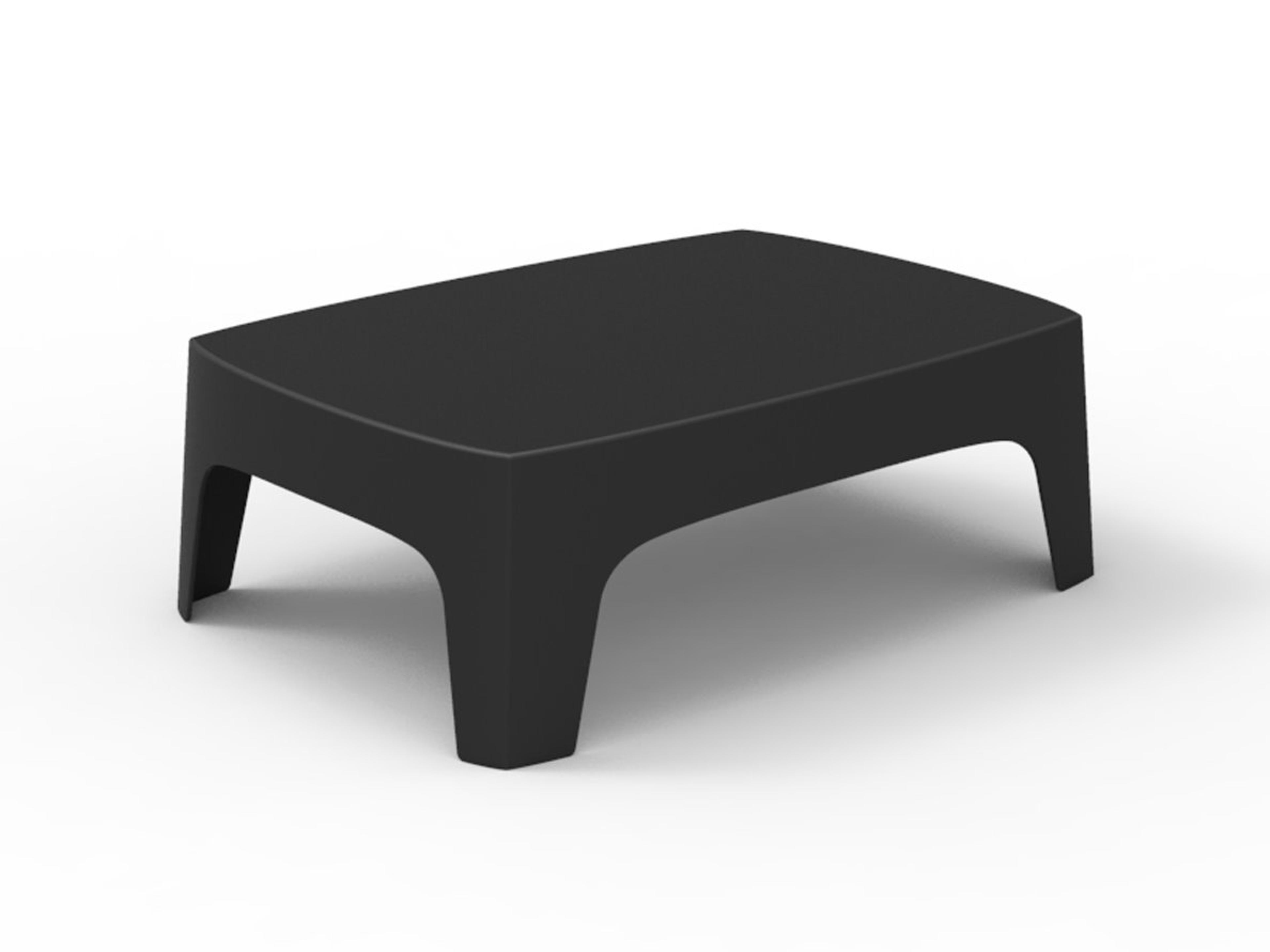 Vondom Solid Rectangular Plastic Black Matte Coffee Table