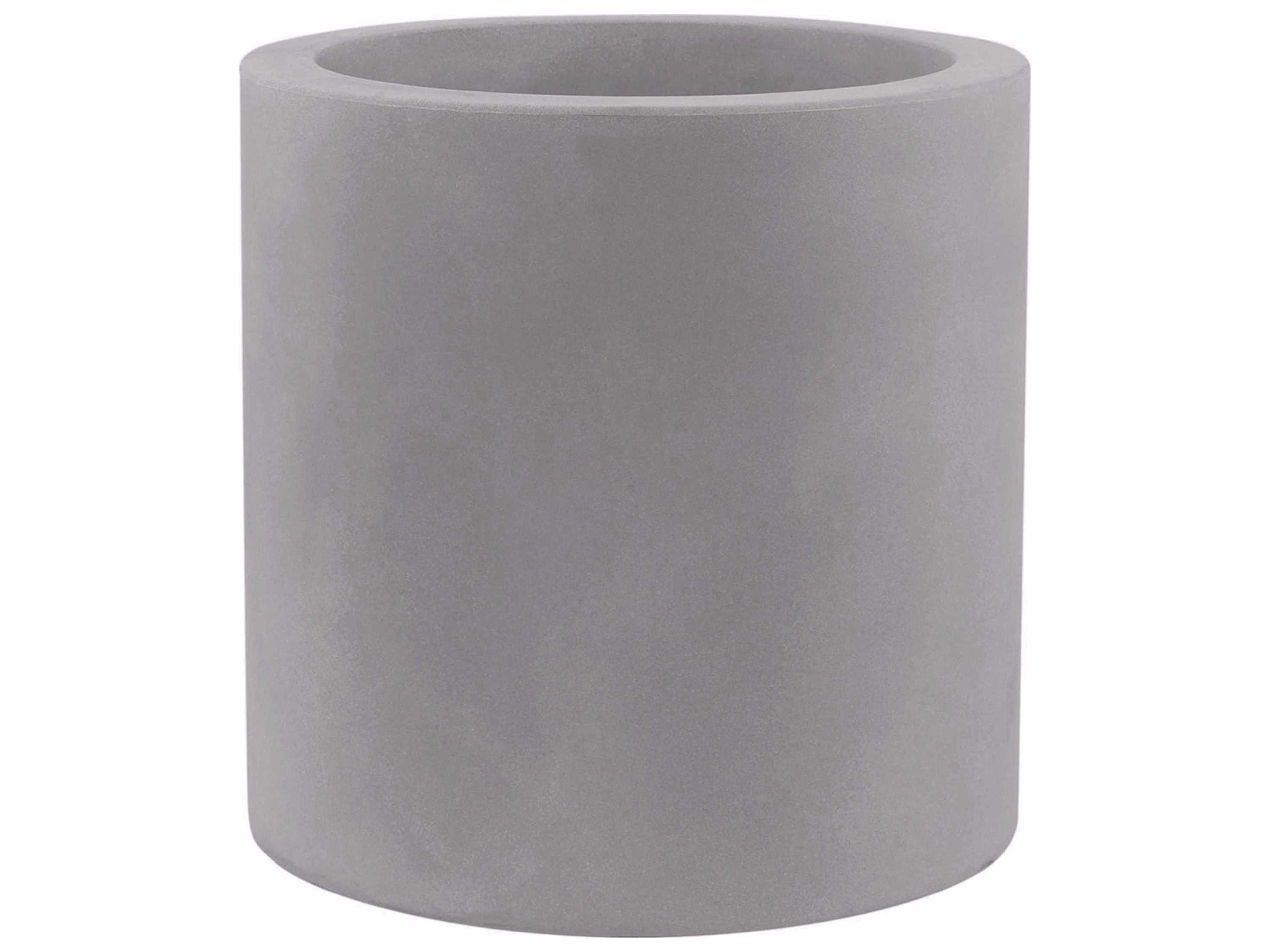 Vondom Studio Cylinder Planter 19.75H Basic Gray