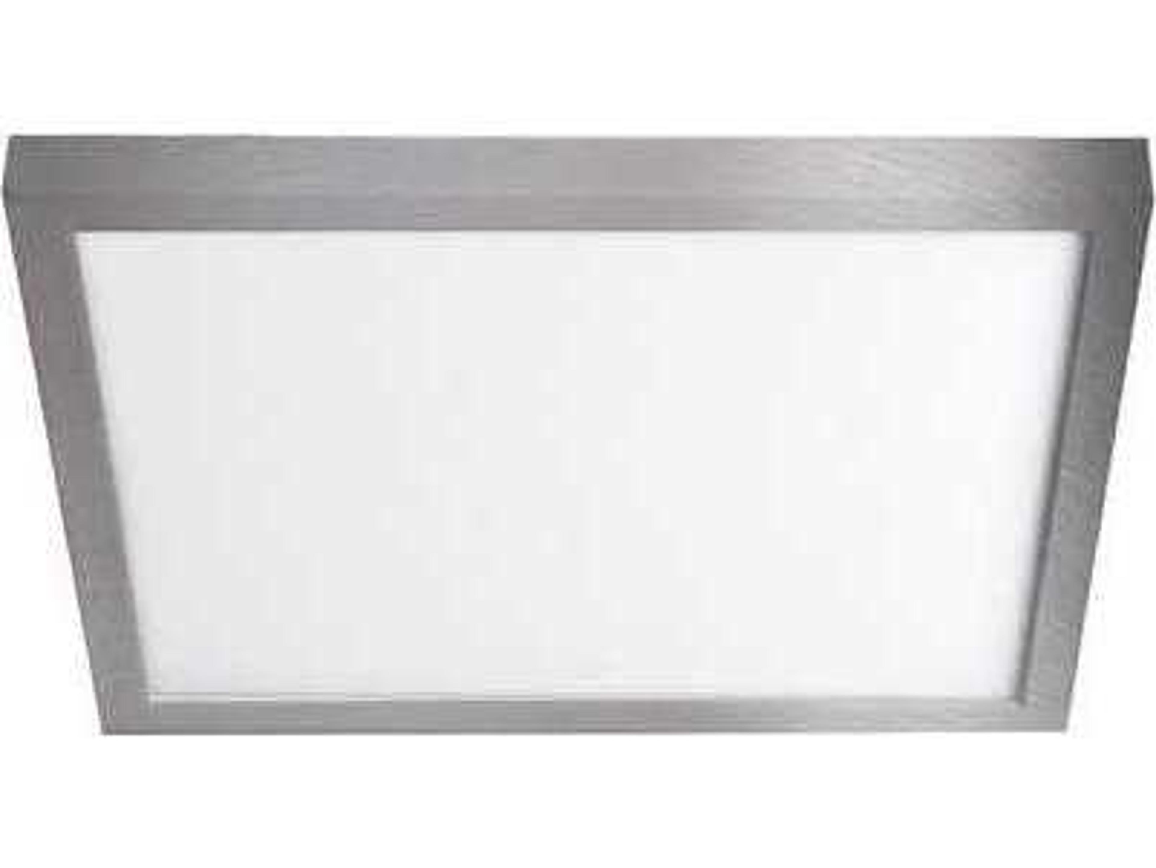 WAC Lighting Square 1-Light Brushed Nickel LED Geometric Flush Mount