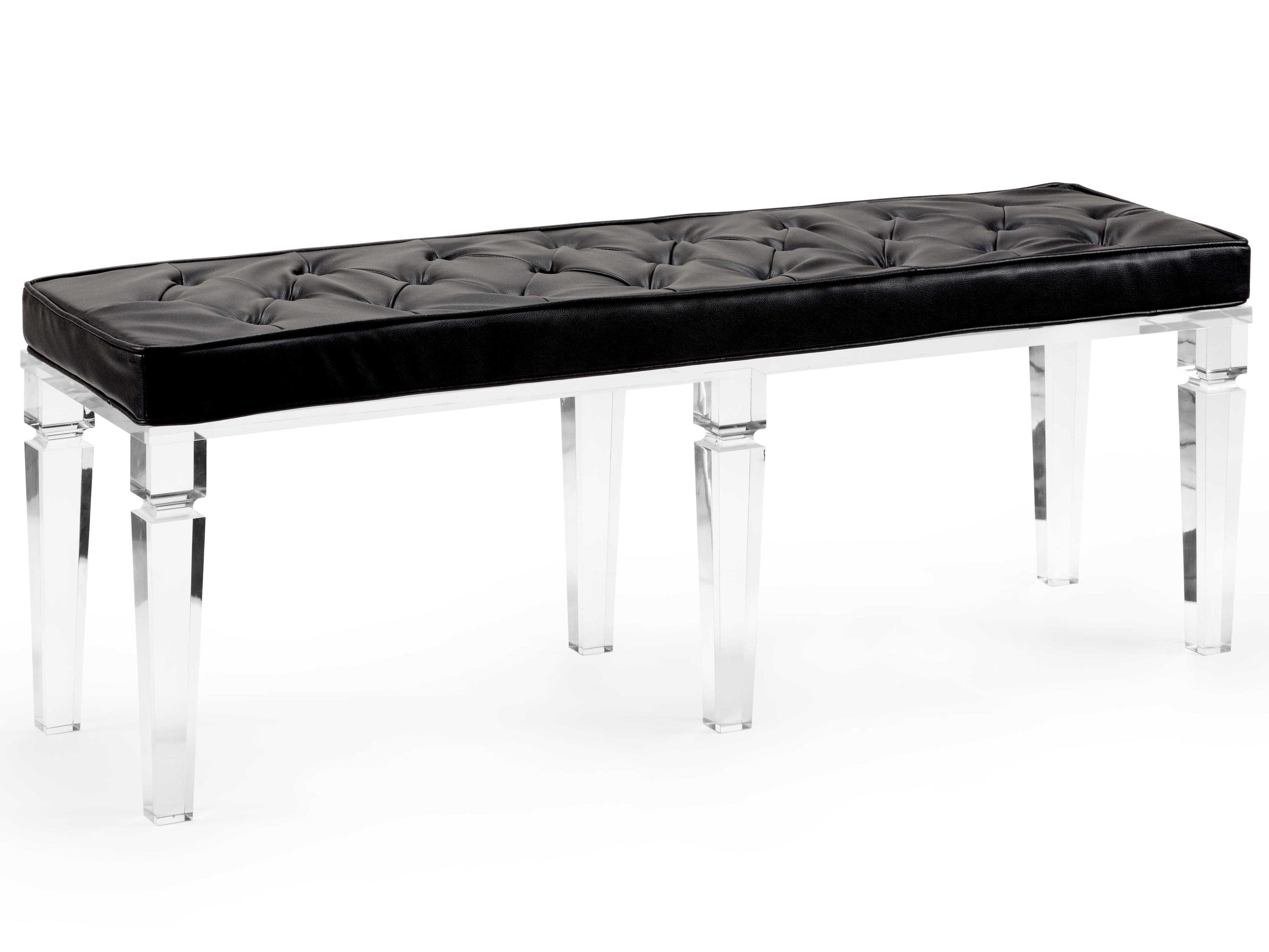 Wildwood Greta Black Clear Leather Accent Bench