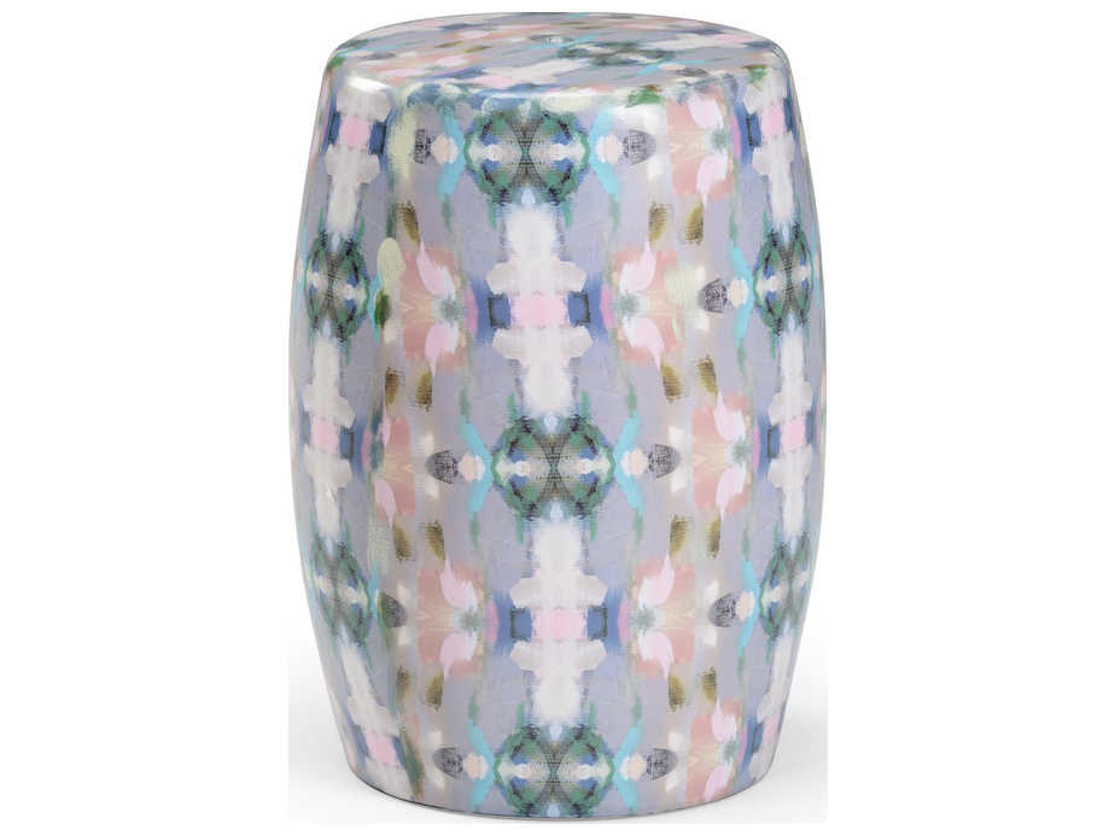 Wildwood Indigo Girl Gray Blue Pink Purple White Accent Stool