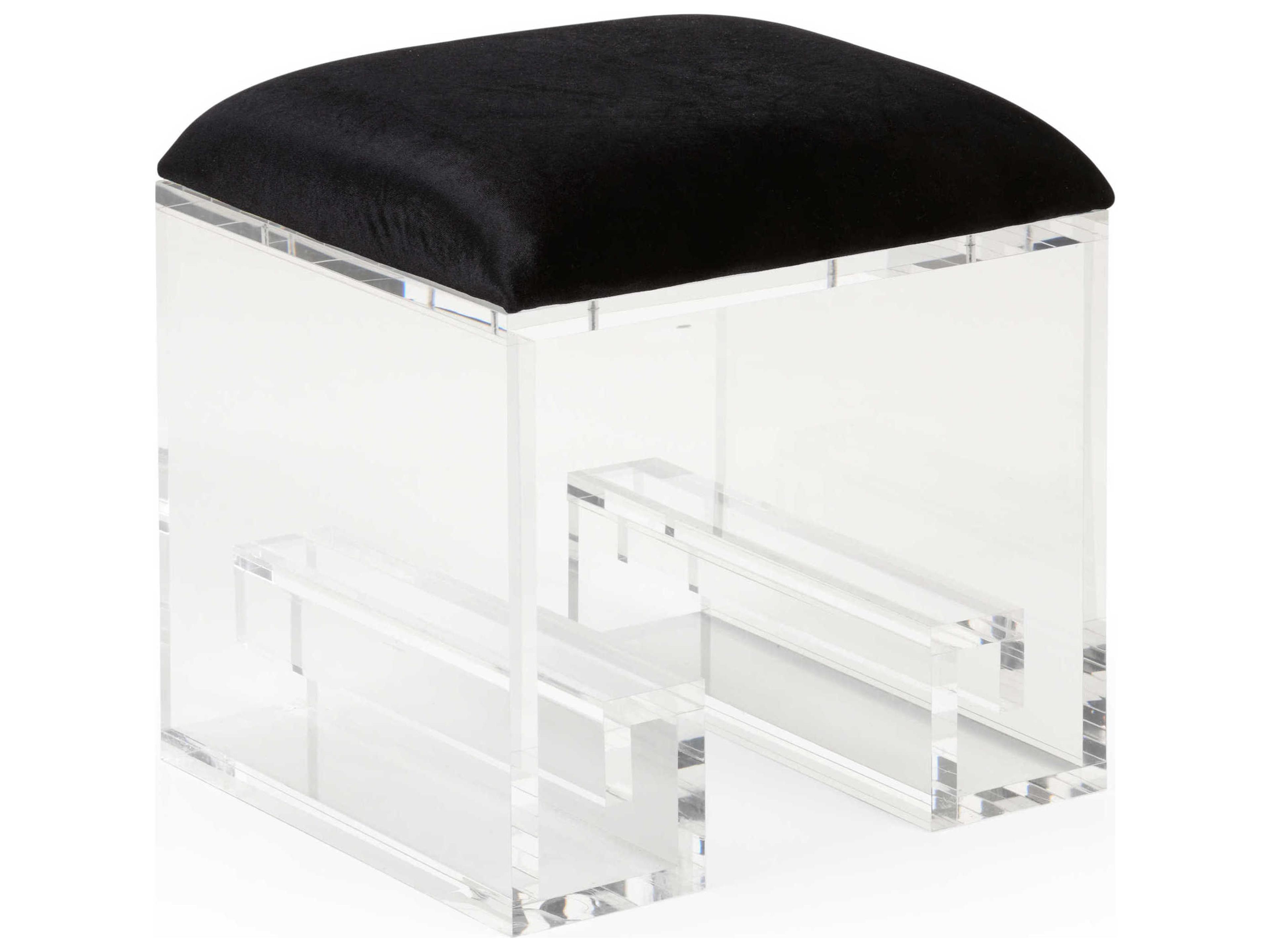 Wildwood Mykonos Black Upholstered Accent Stool