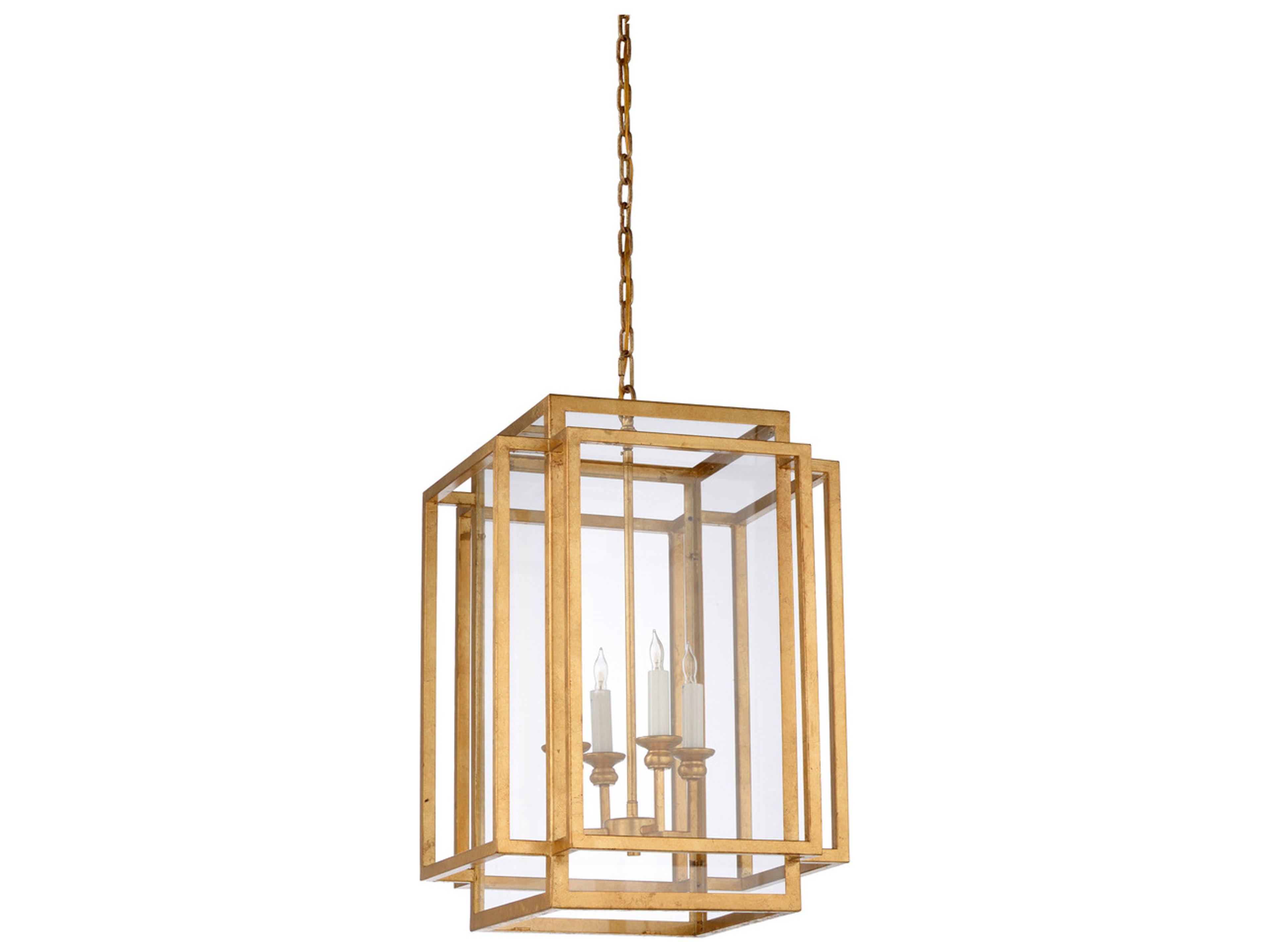 Wildwood Amherst 4-Light Antique Gold Leaf Candelabra Lantern Chandelier