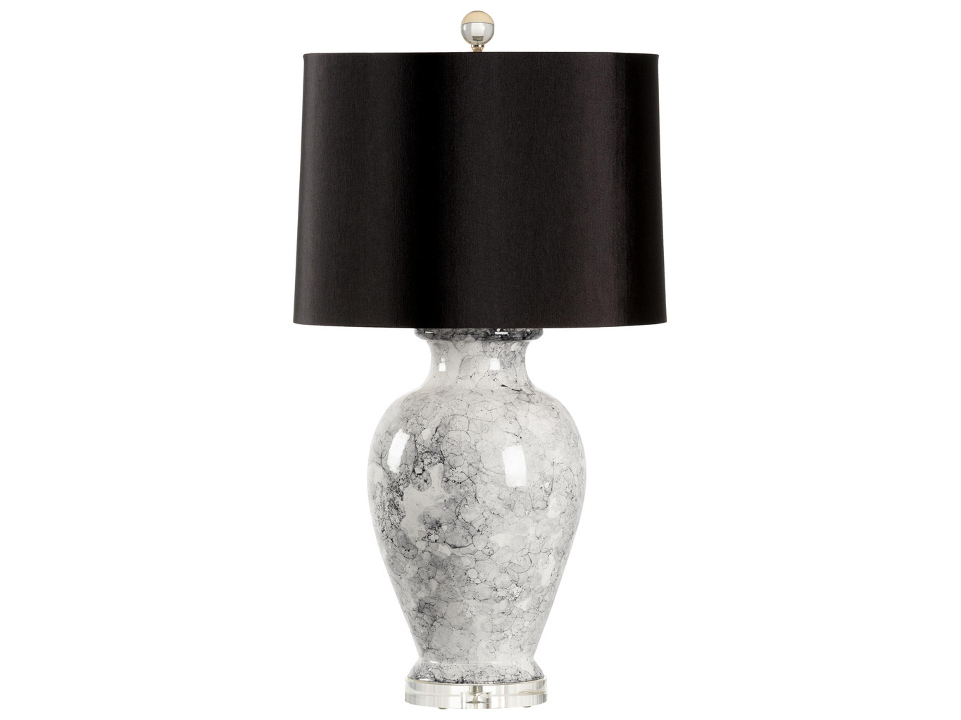 Wildwood Argento Black Grey Cream Silkette Buffet Lamp