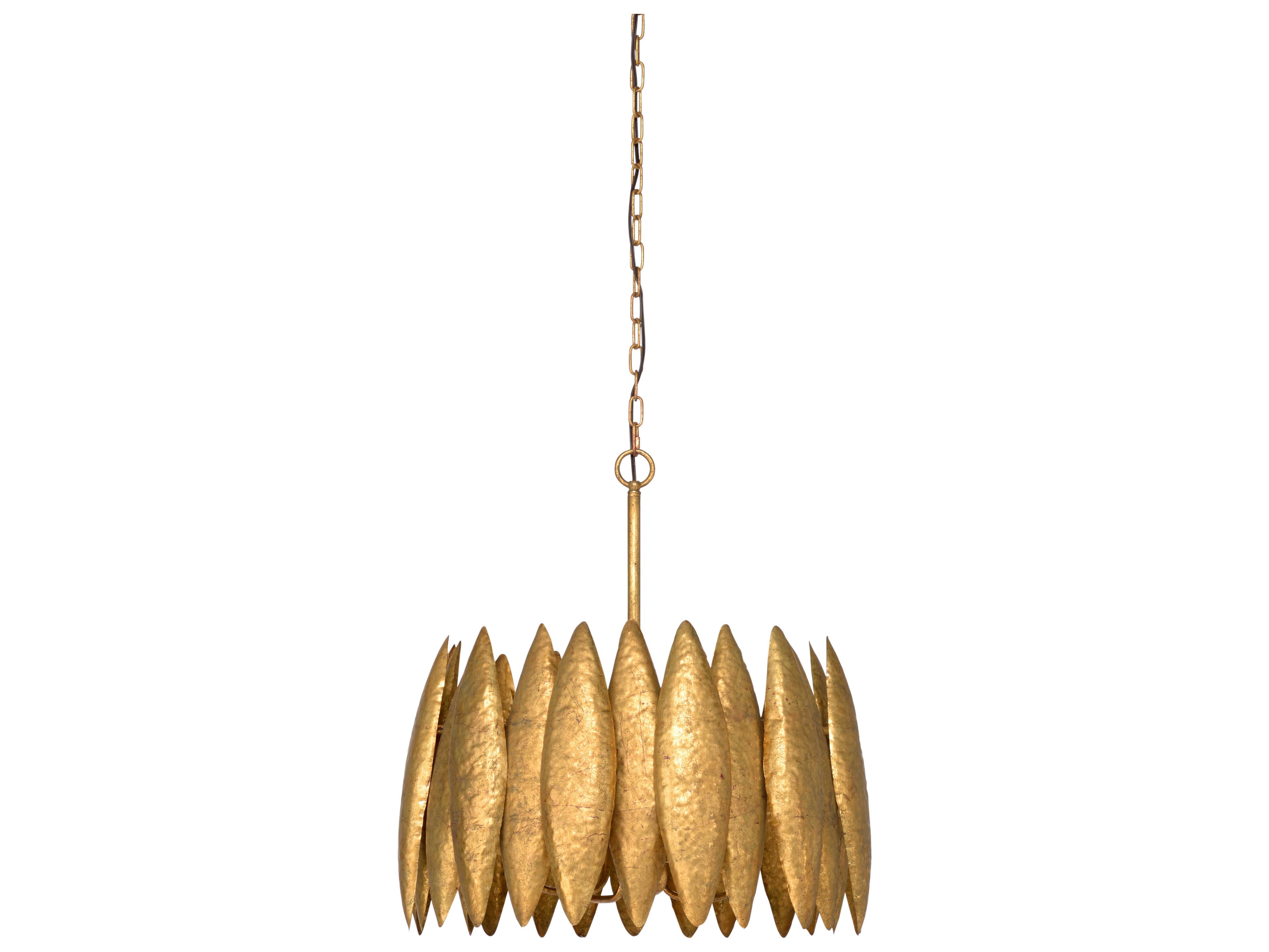 Wildwood Ryland 4-Light Antique Gold Leaf Candelabra Drum Chandelier