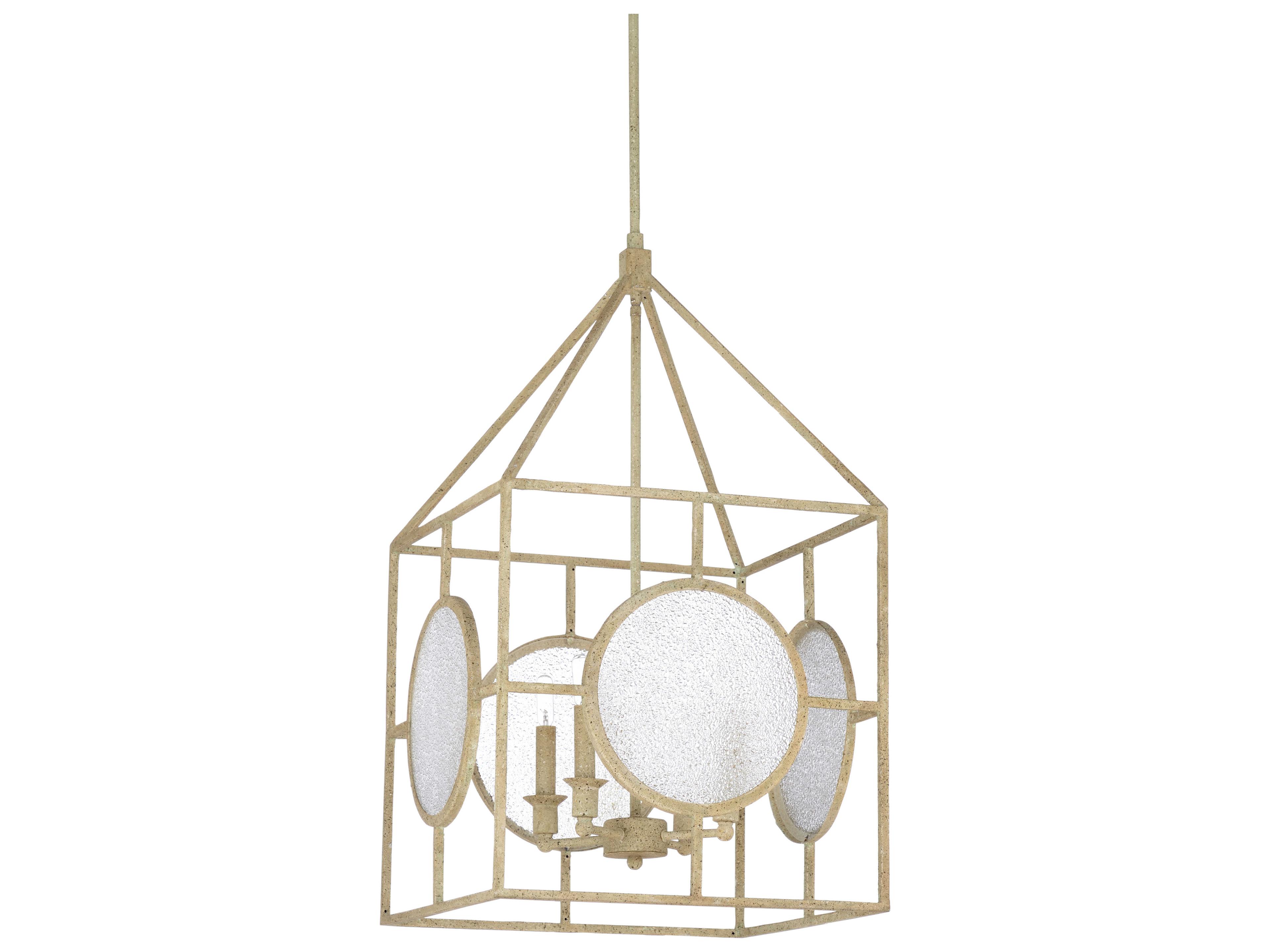 Wildwood Duxberry 4-Light Aged White Clear Candelabra Chandelier