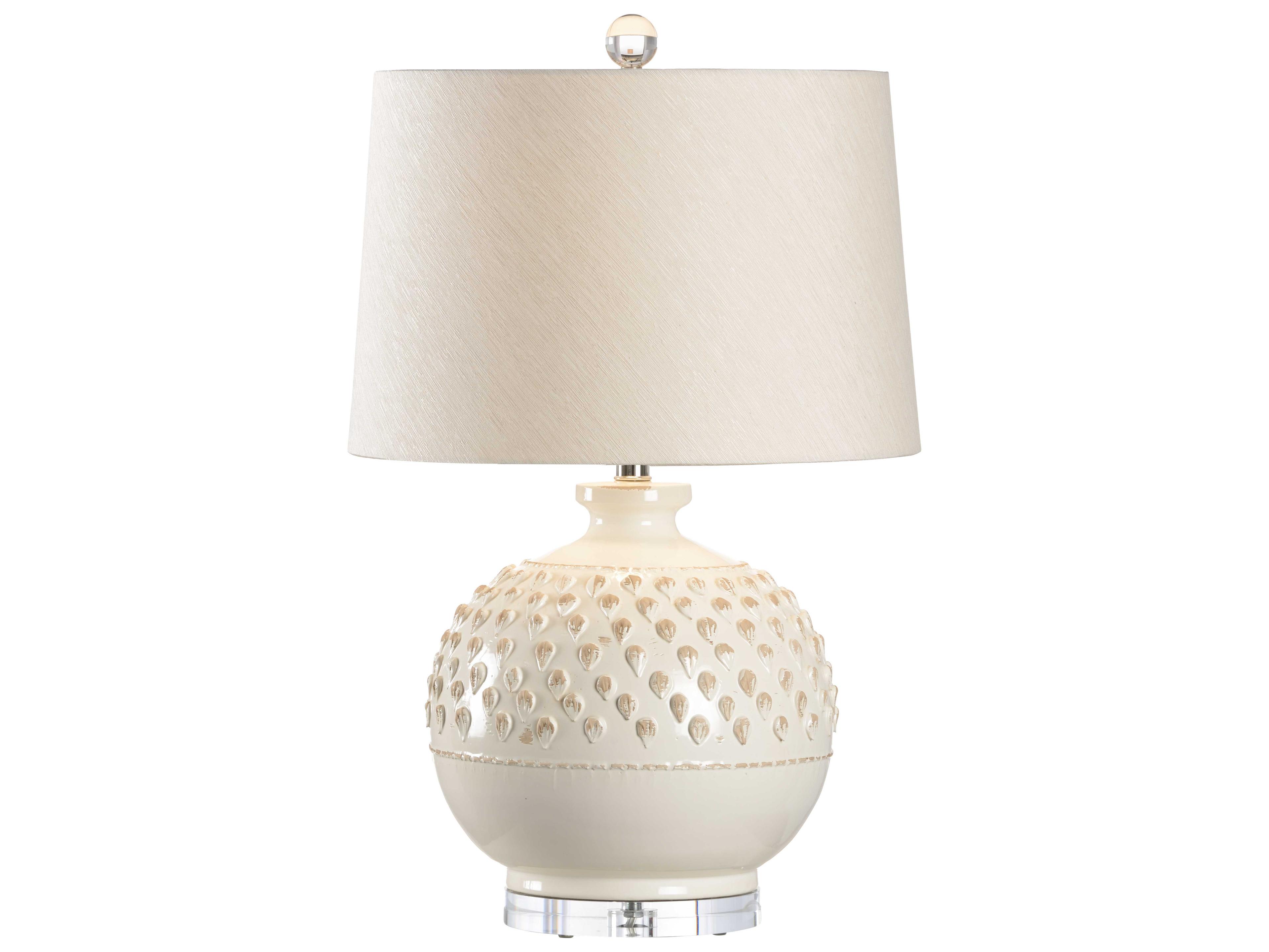 Wildwood Carlotta Aged Cream Raw Silk Off White Buffet Lamp