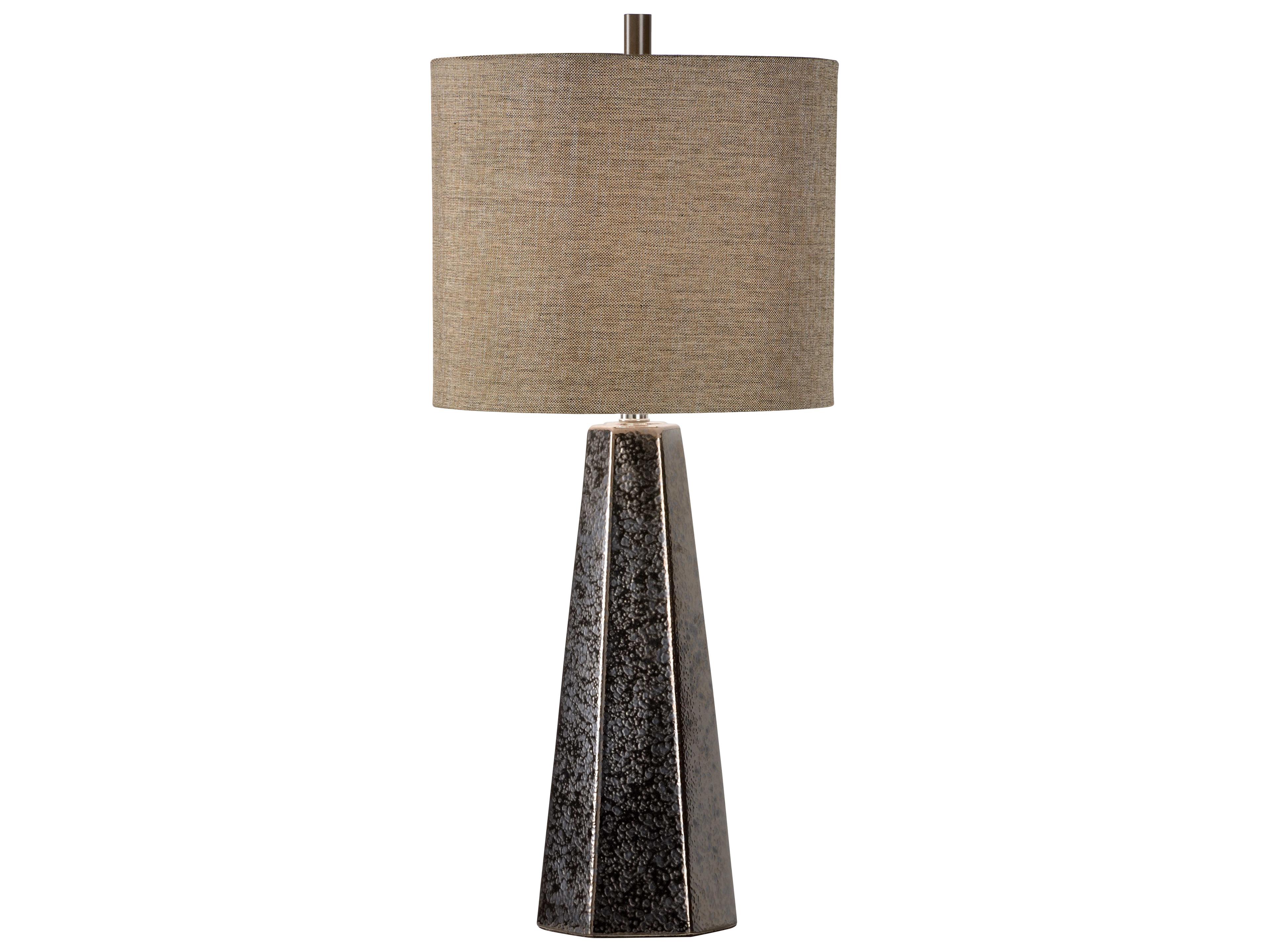 Wildwood Antonella Textured Bronze Tan Black Linen Buffet Lamp