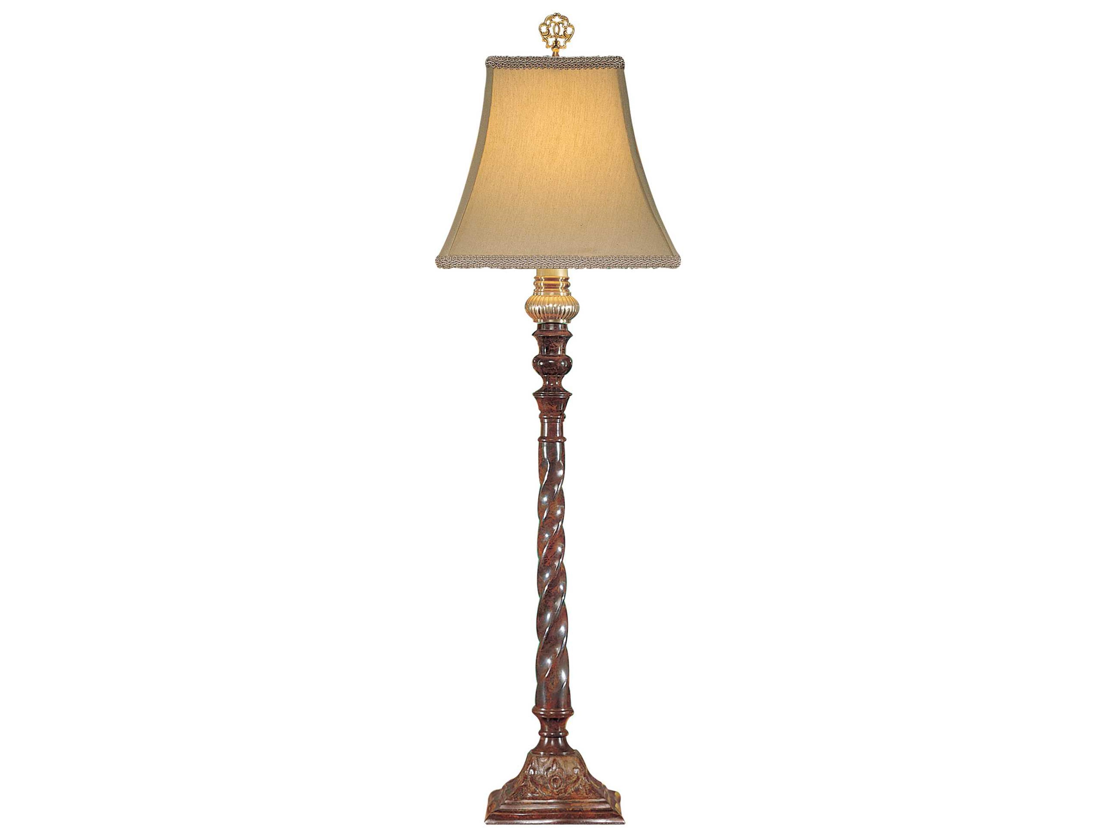 Wildwood Perfect Twist Brown Tan Silkette Brass Buffet Lamp