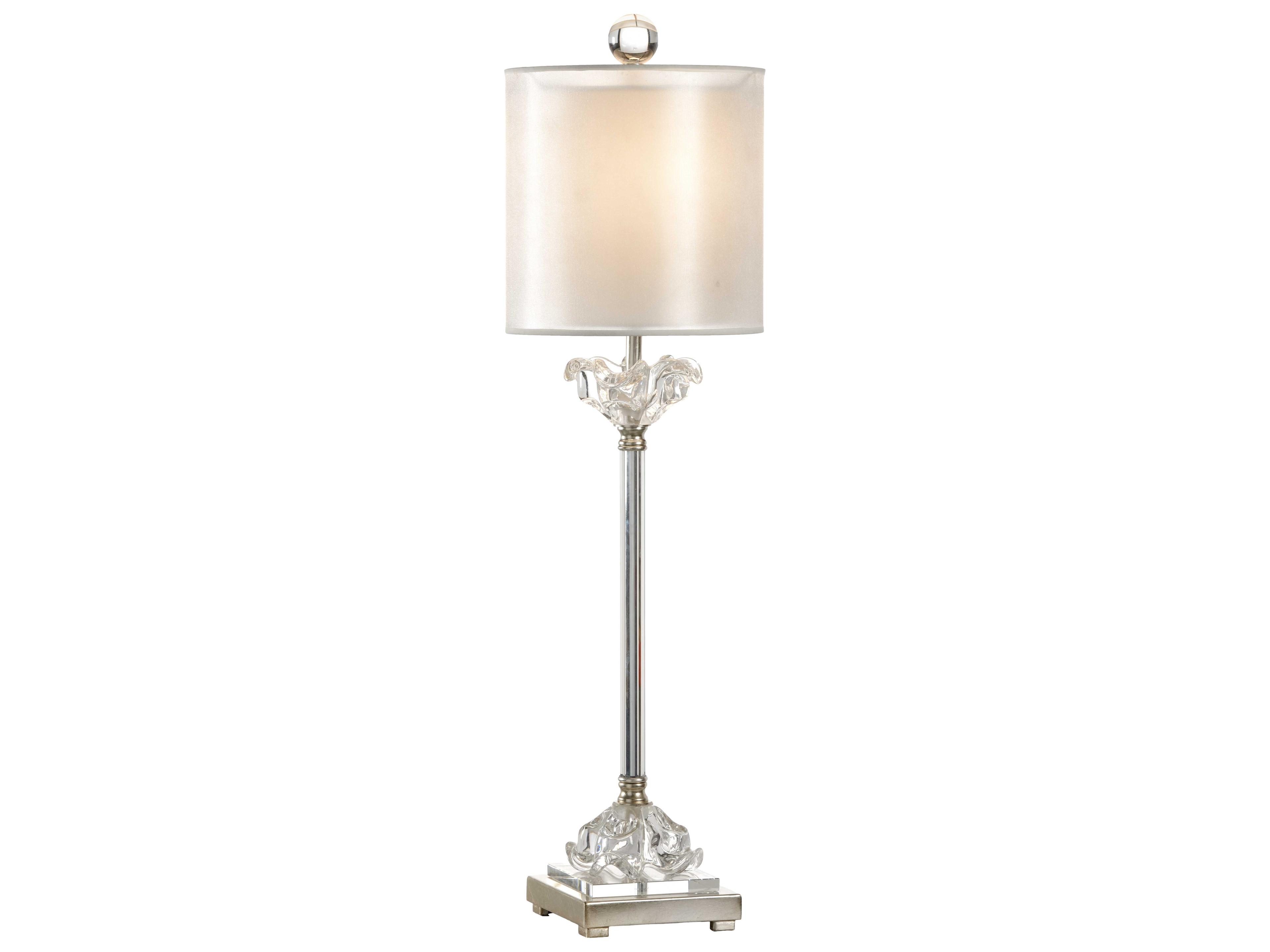 Wildwood Celine Brushed Nickel Clear Beige Silkette Buffet Lamp