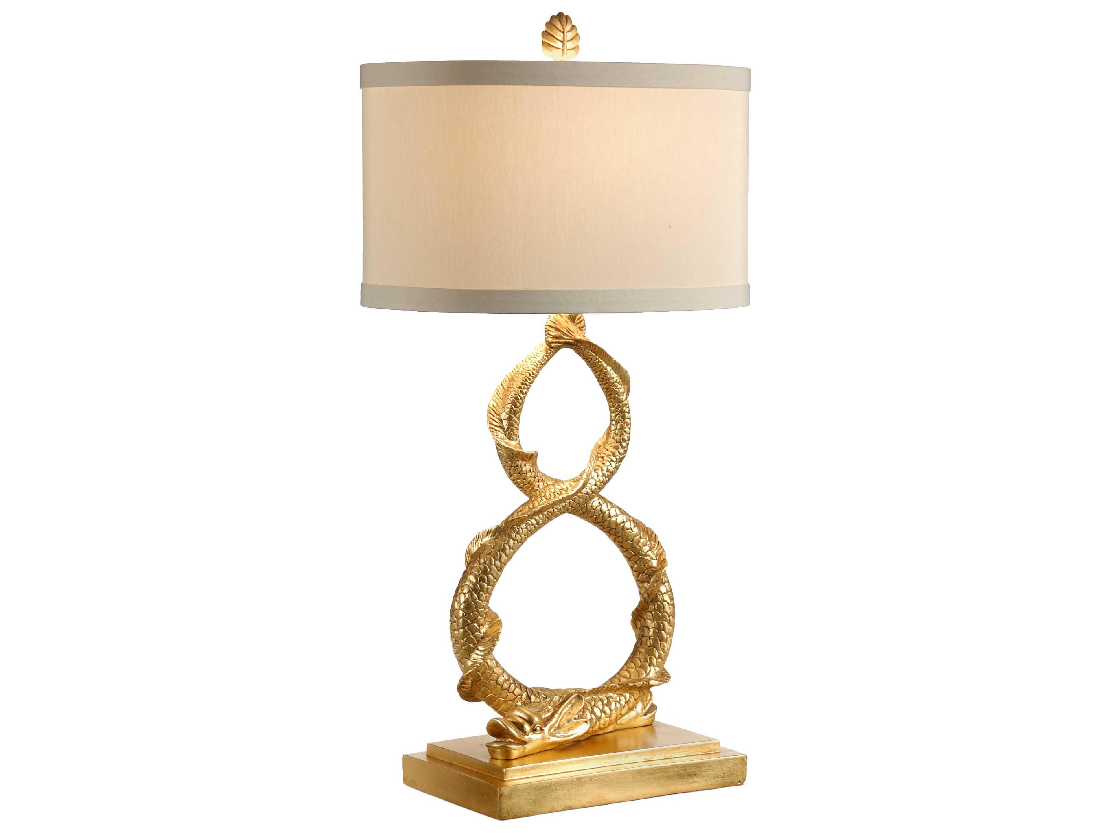 Wildwood Dahl Antique Gold Leaf Light Taupe Silkette Buffet Lamp