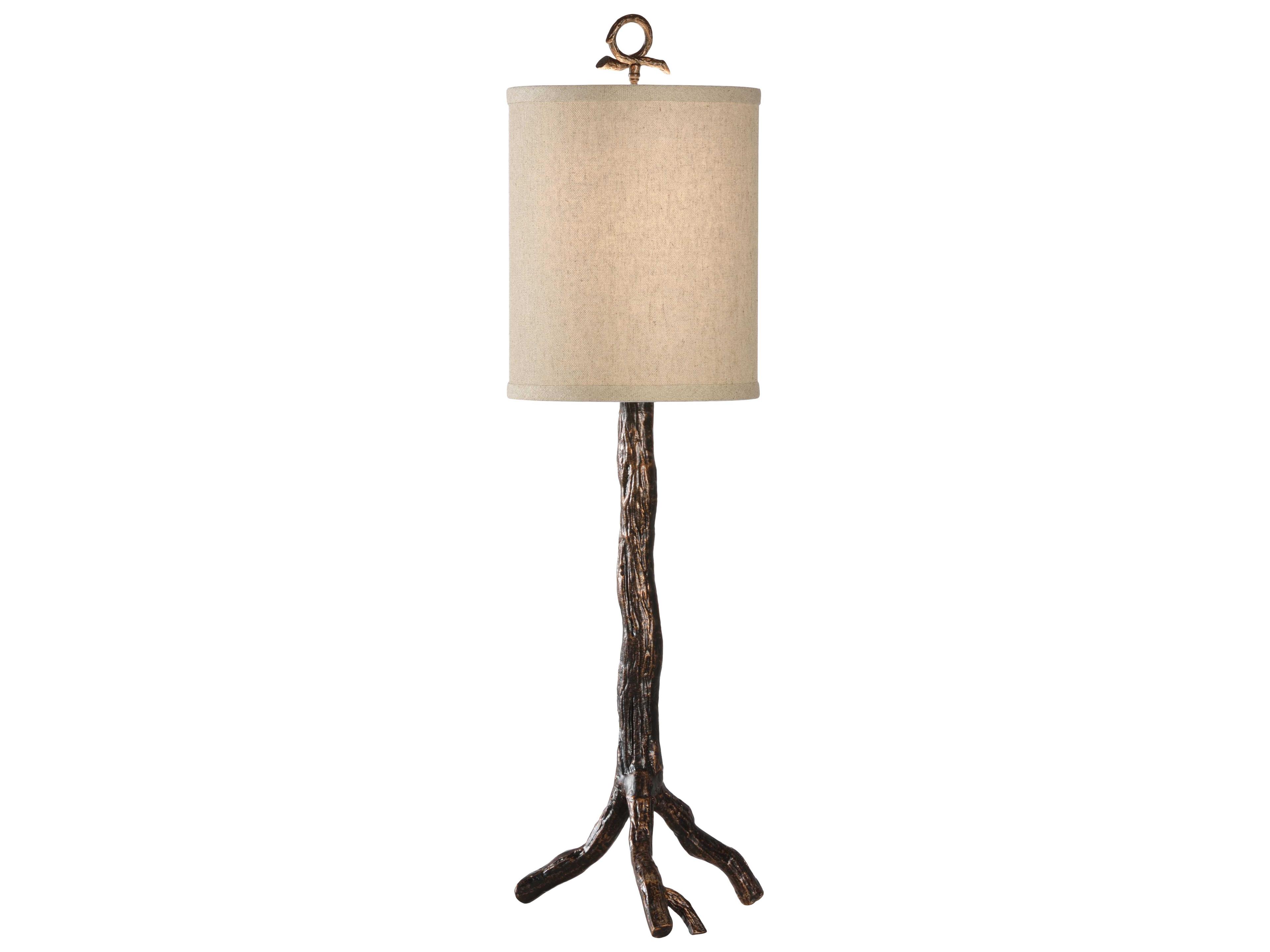 Wildwood Oakley Old Bronze Natural Linen Buffet Lamp