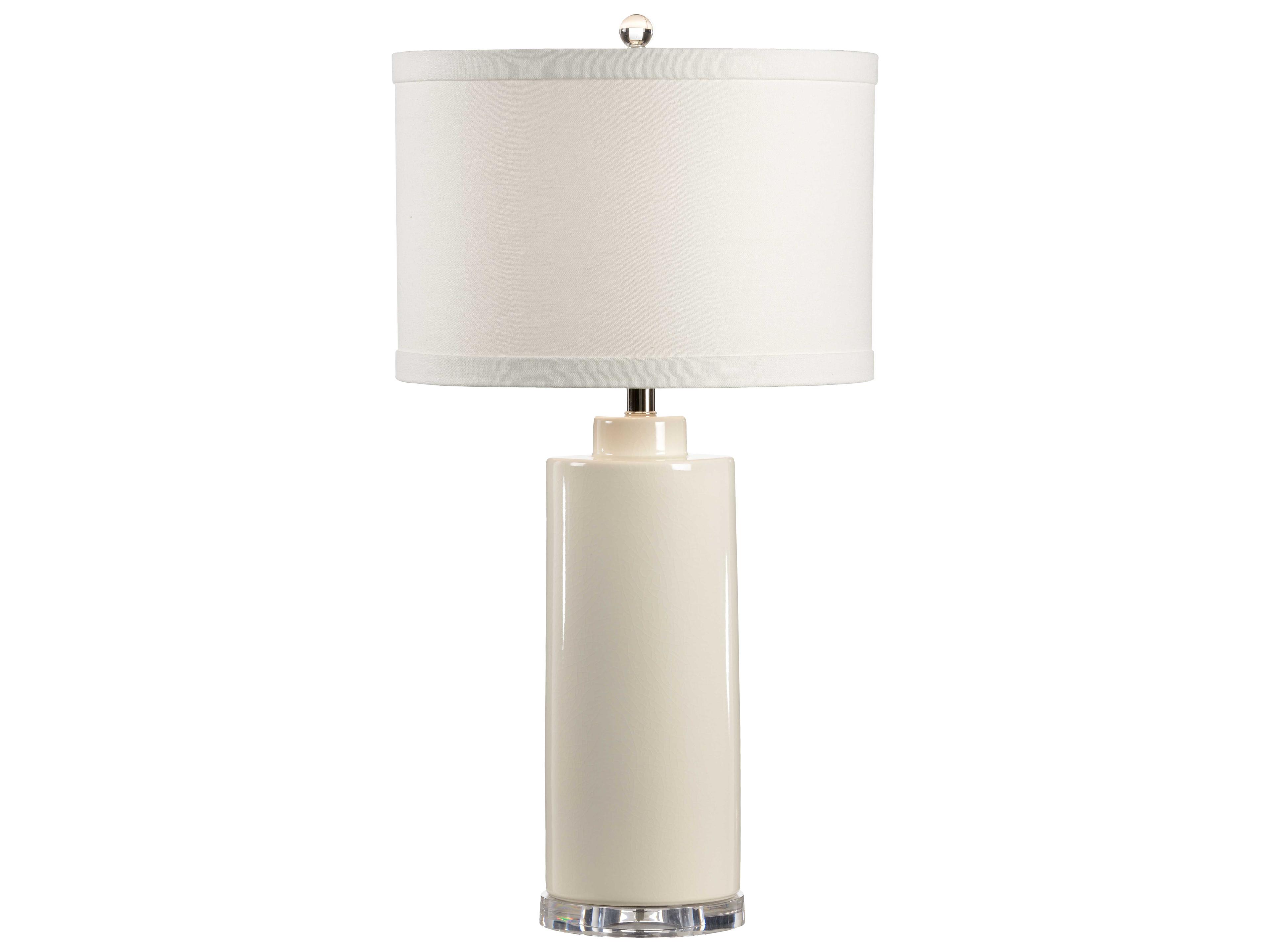 Wildwood Edith Eggshell Cream Linen White Buffet Lamp