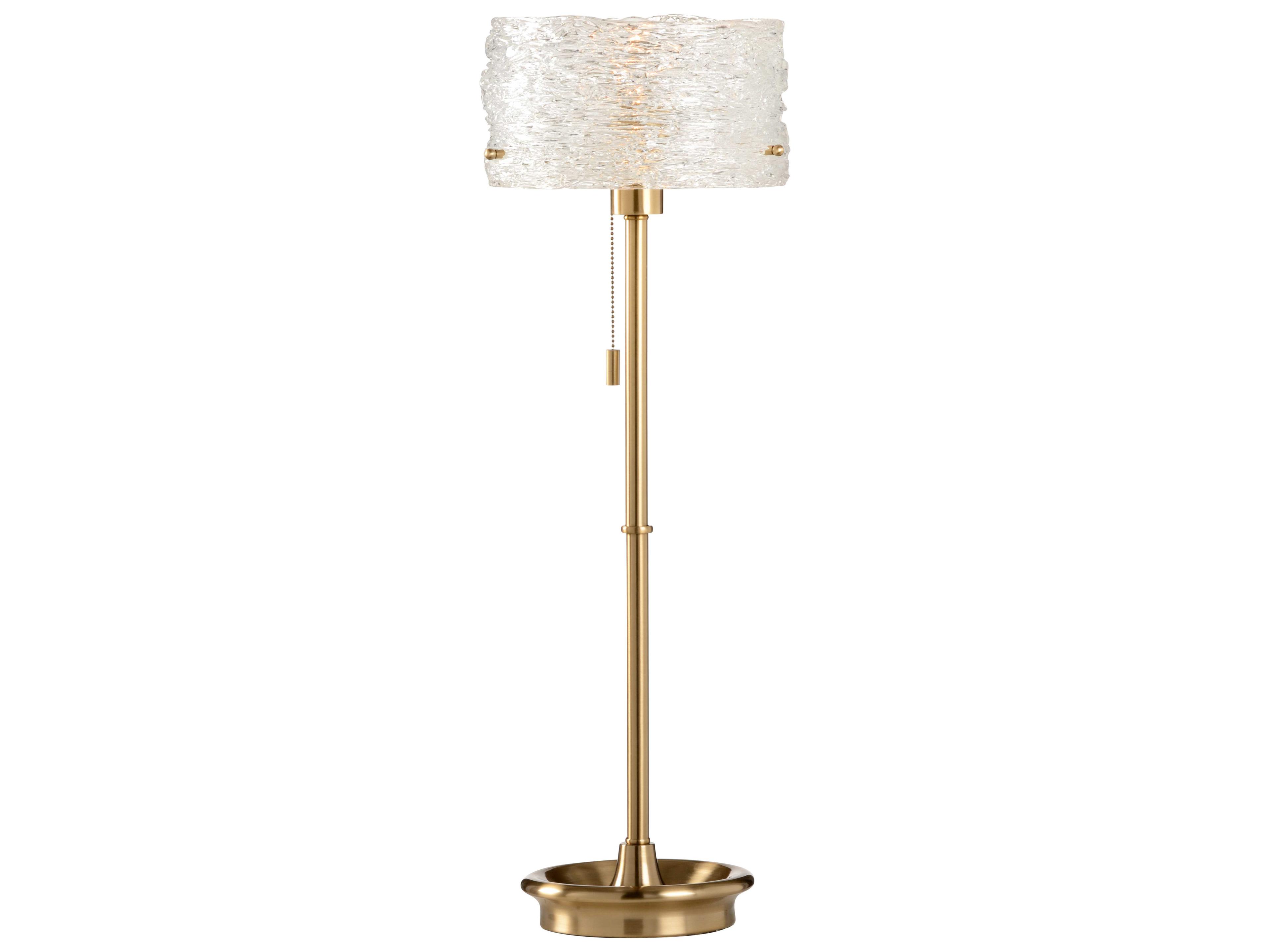 Wildwood Zaha Antique Brass Clear Spin Glass Buffet Lamp