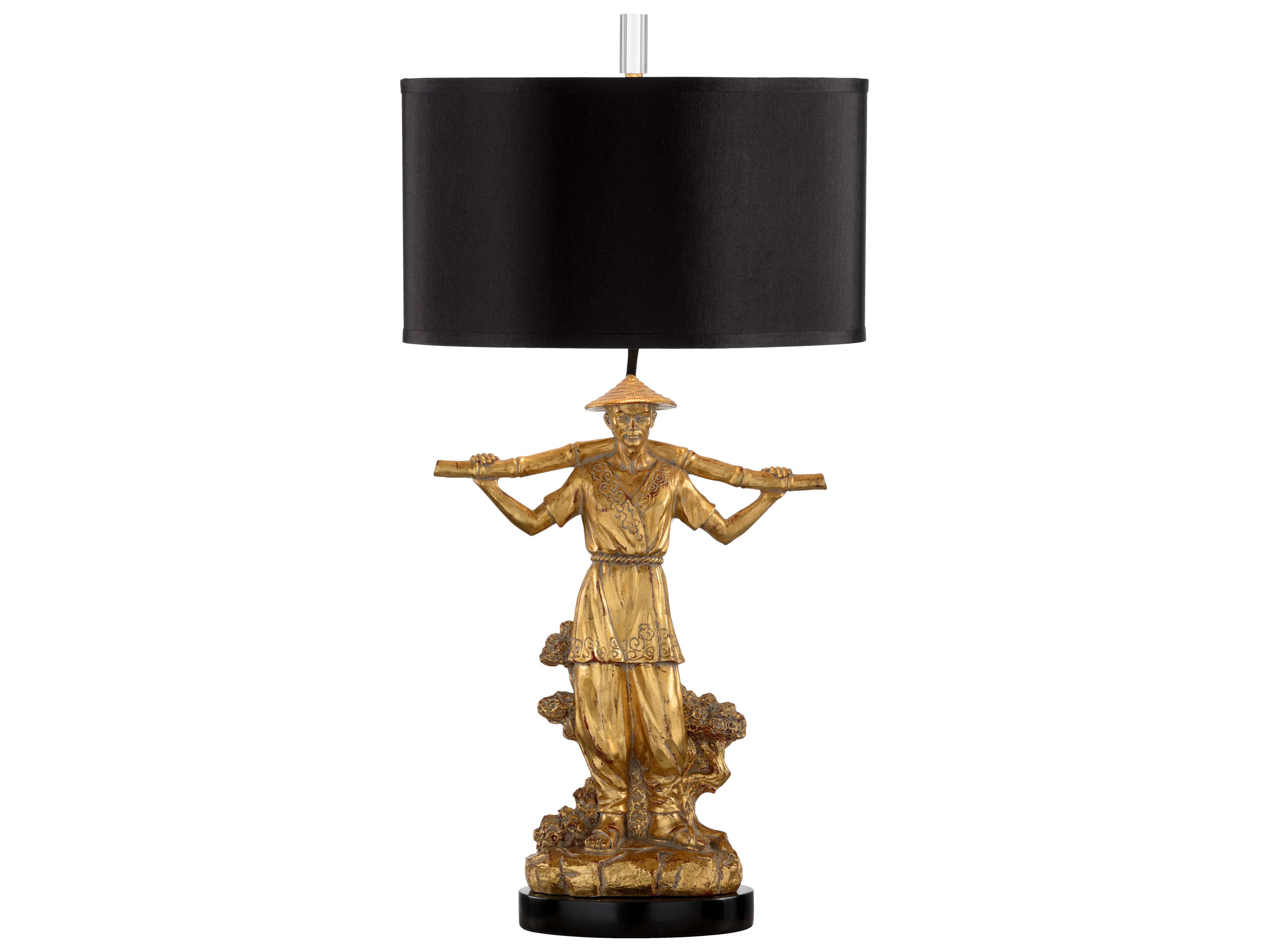 Wildwood Mr. Wynn Gold Leaf Black Silkette Buffet Lamp