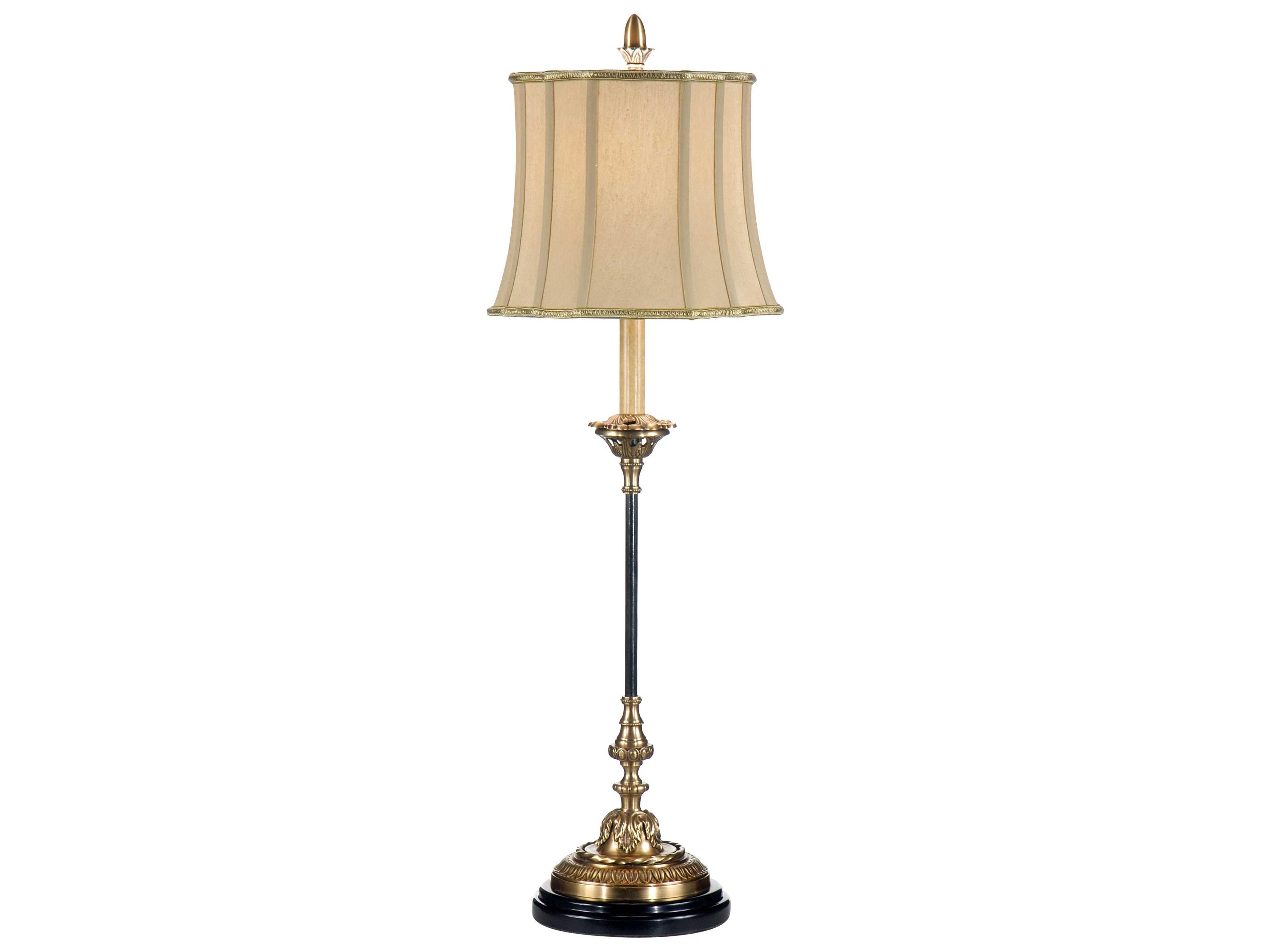 Wildwood Westport Antique Patina Tan Silkette Brass Buffet Lamp
