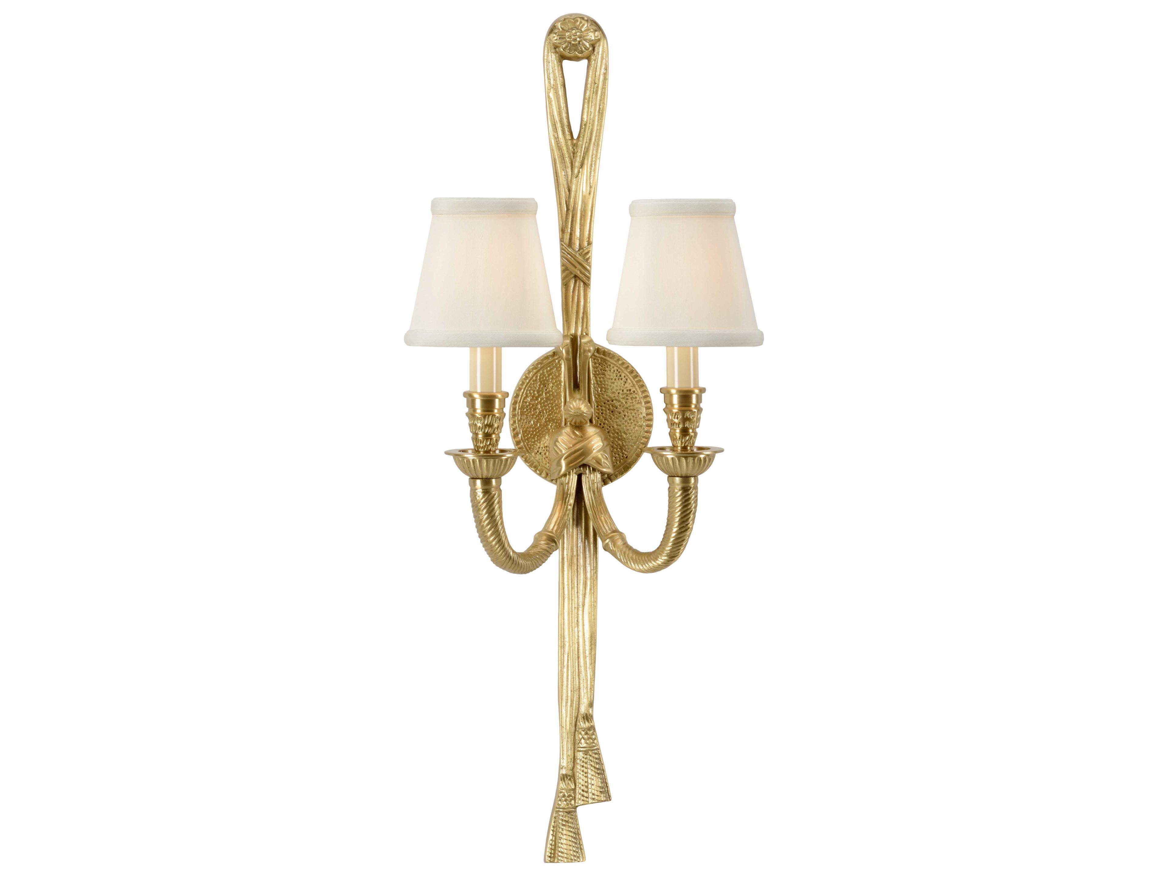 Wildwood Tassel Twist 2-Light Antique Patina Brass Wall Sconce