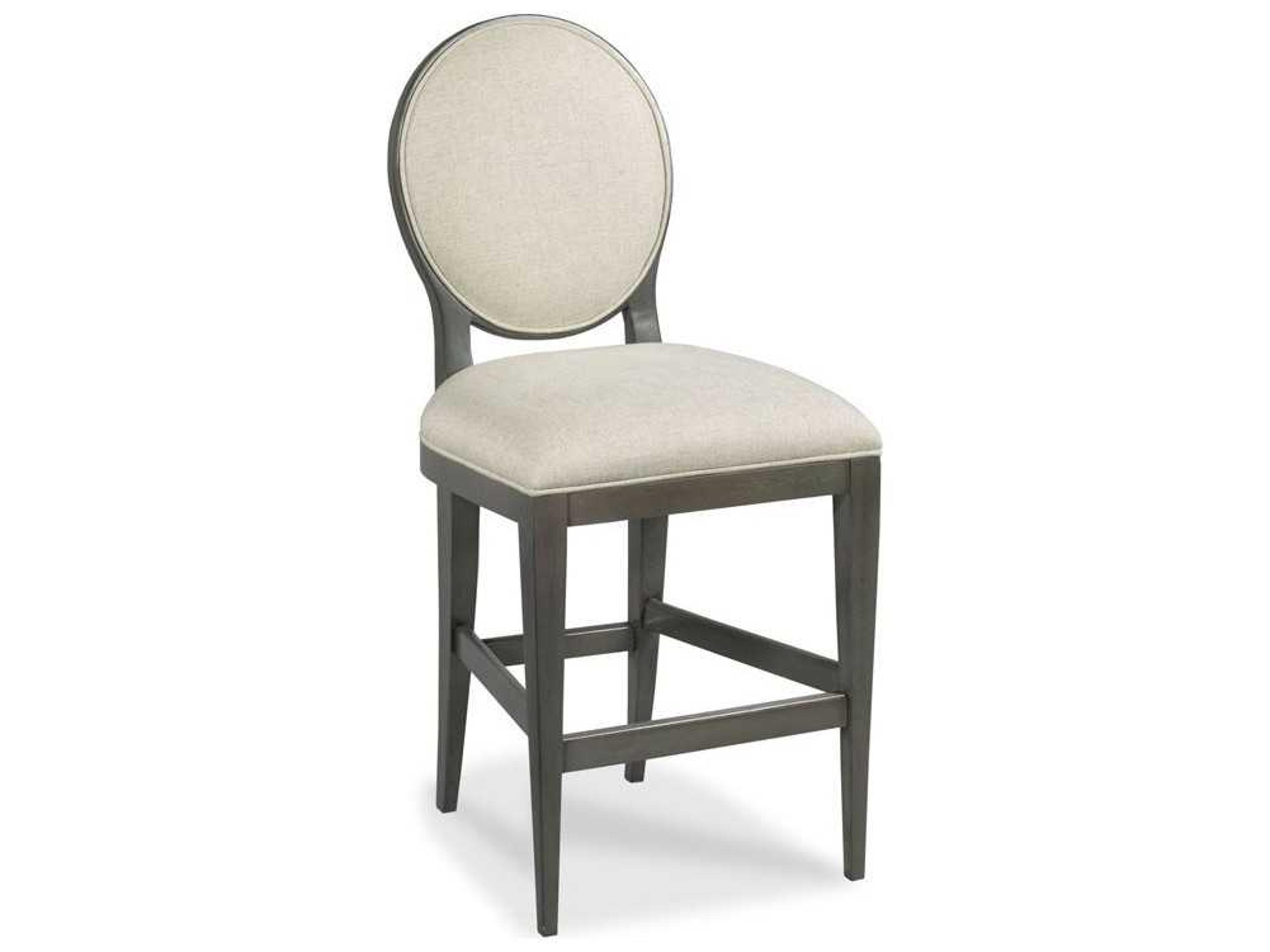 Woodbridge Ovale Upholstered Hardwood Charcoal Bar Stool