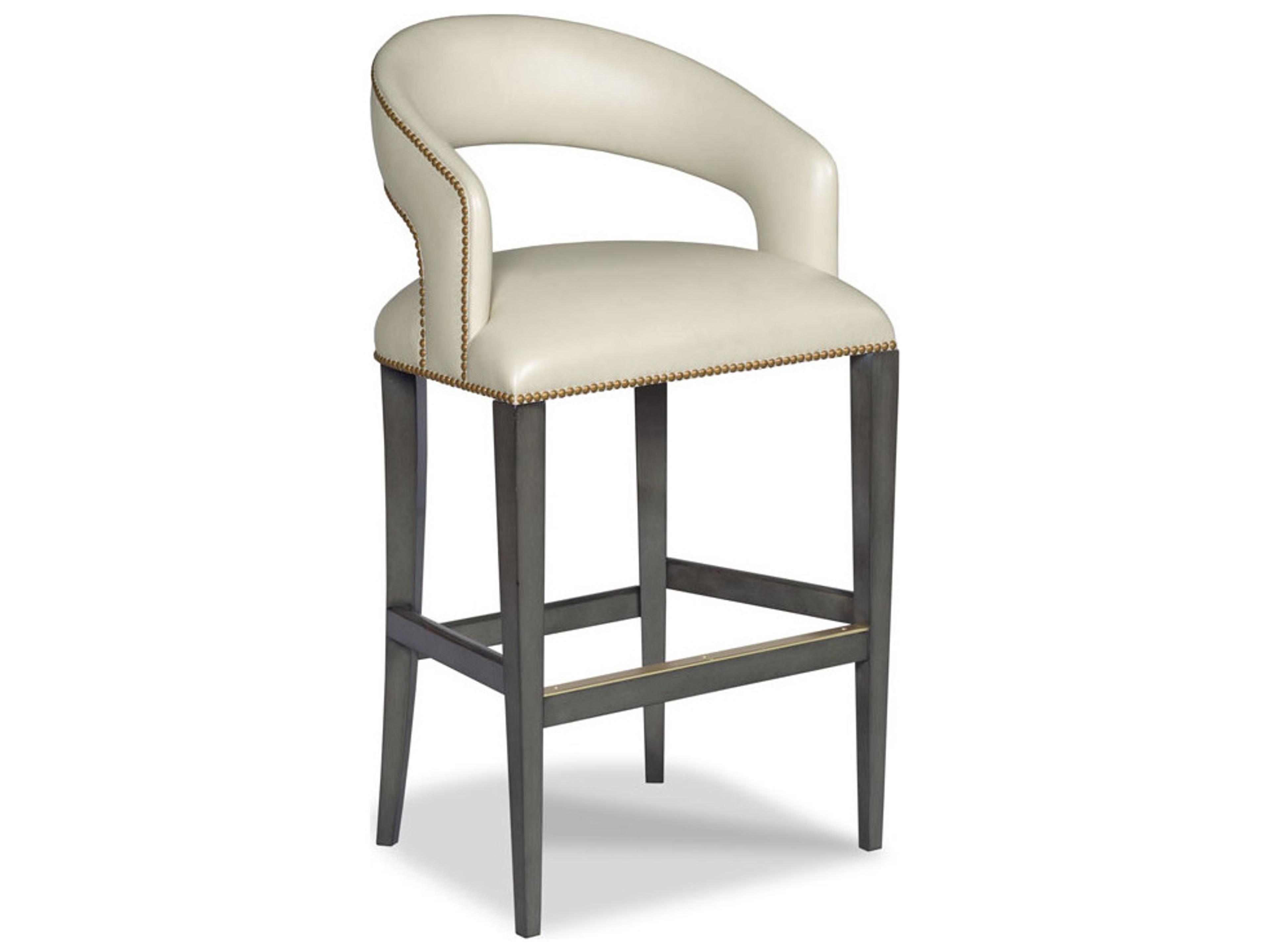 Woodbridge Annabelle Leather Hardwood Charcoal Counter Stool