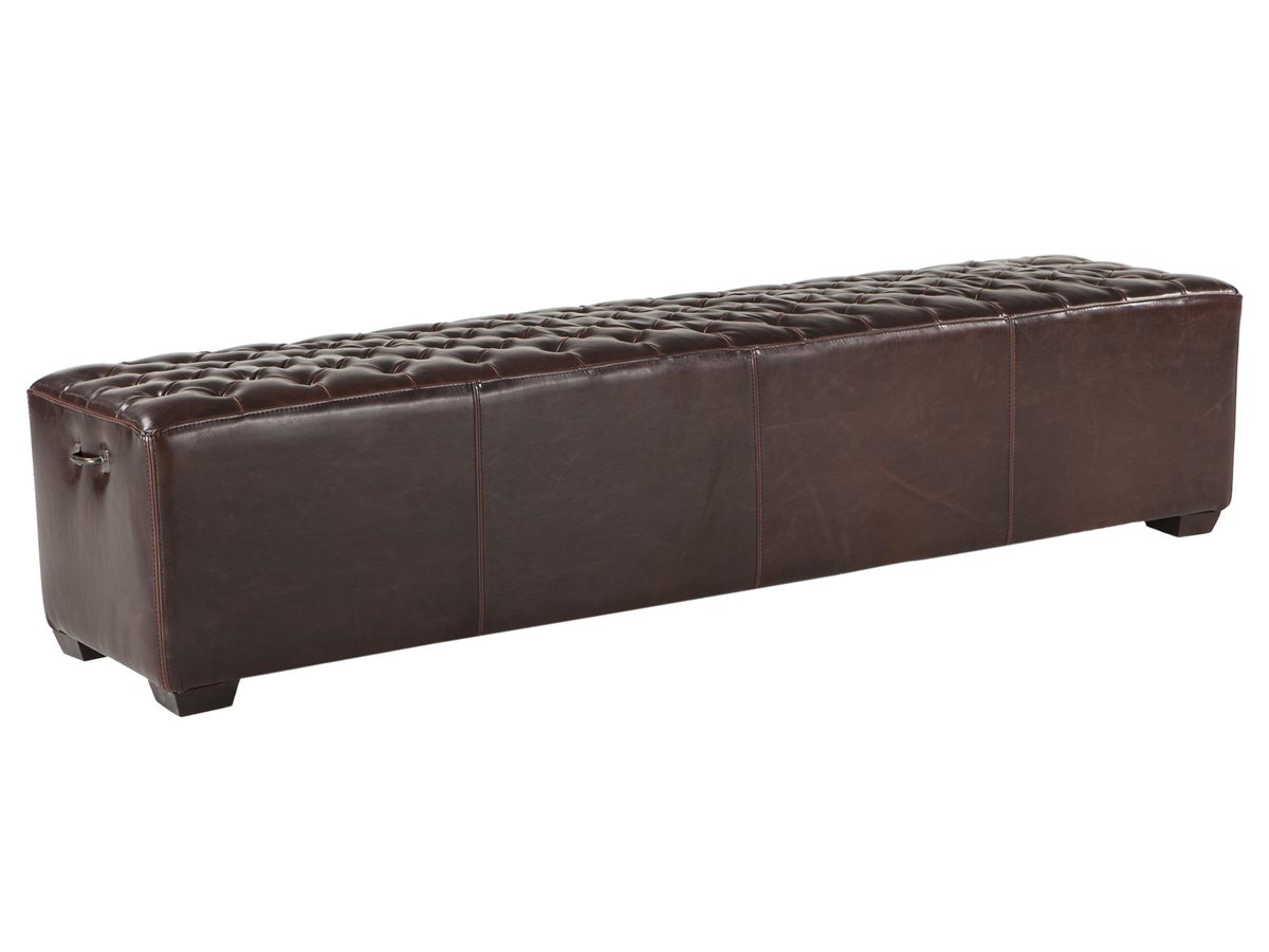 World Interiors Arabella Brown Leather Accent Bench