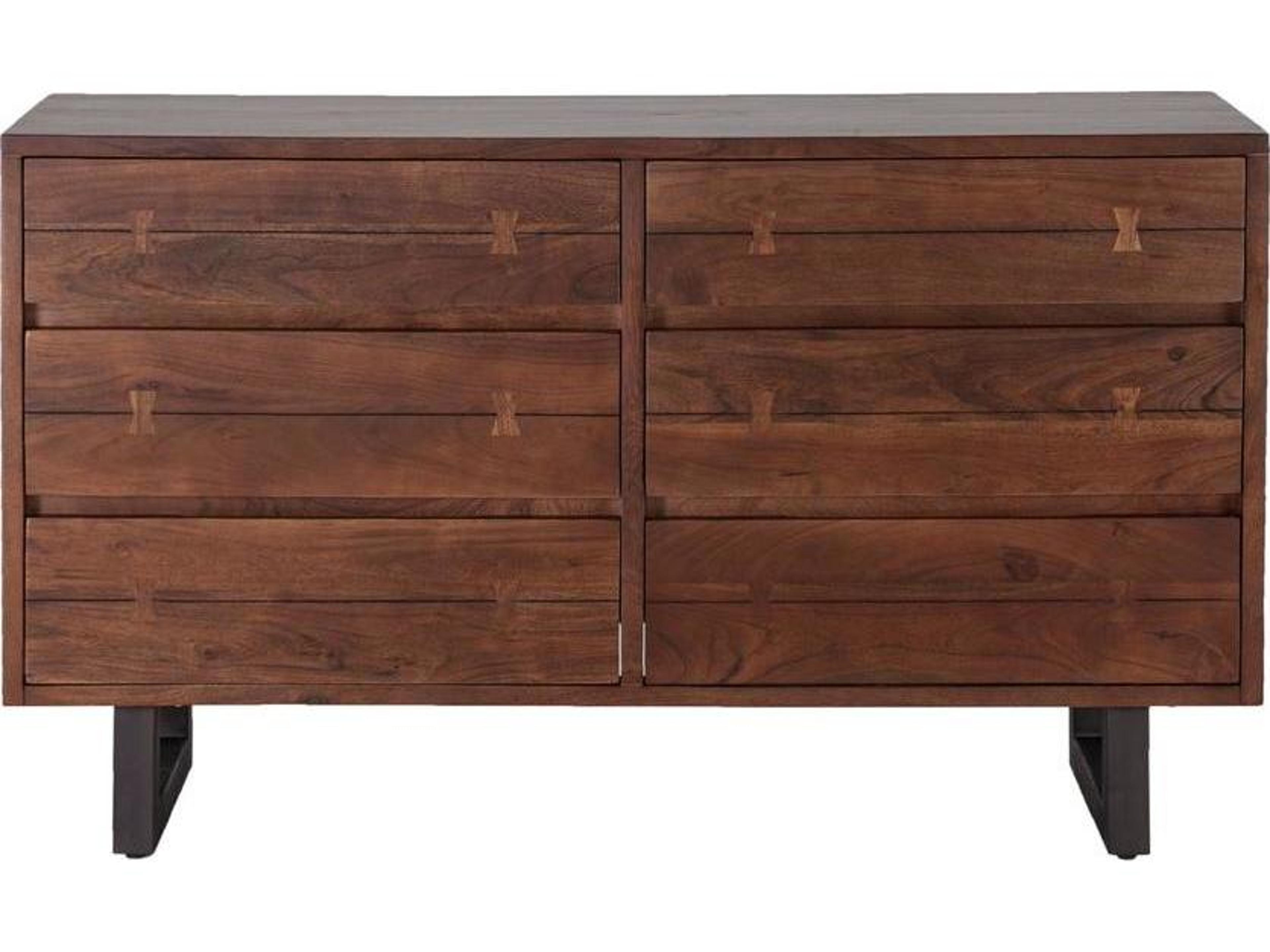 World Interiors Glenwood 6-Drawers Black Double Dresser