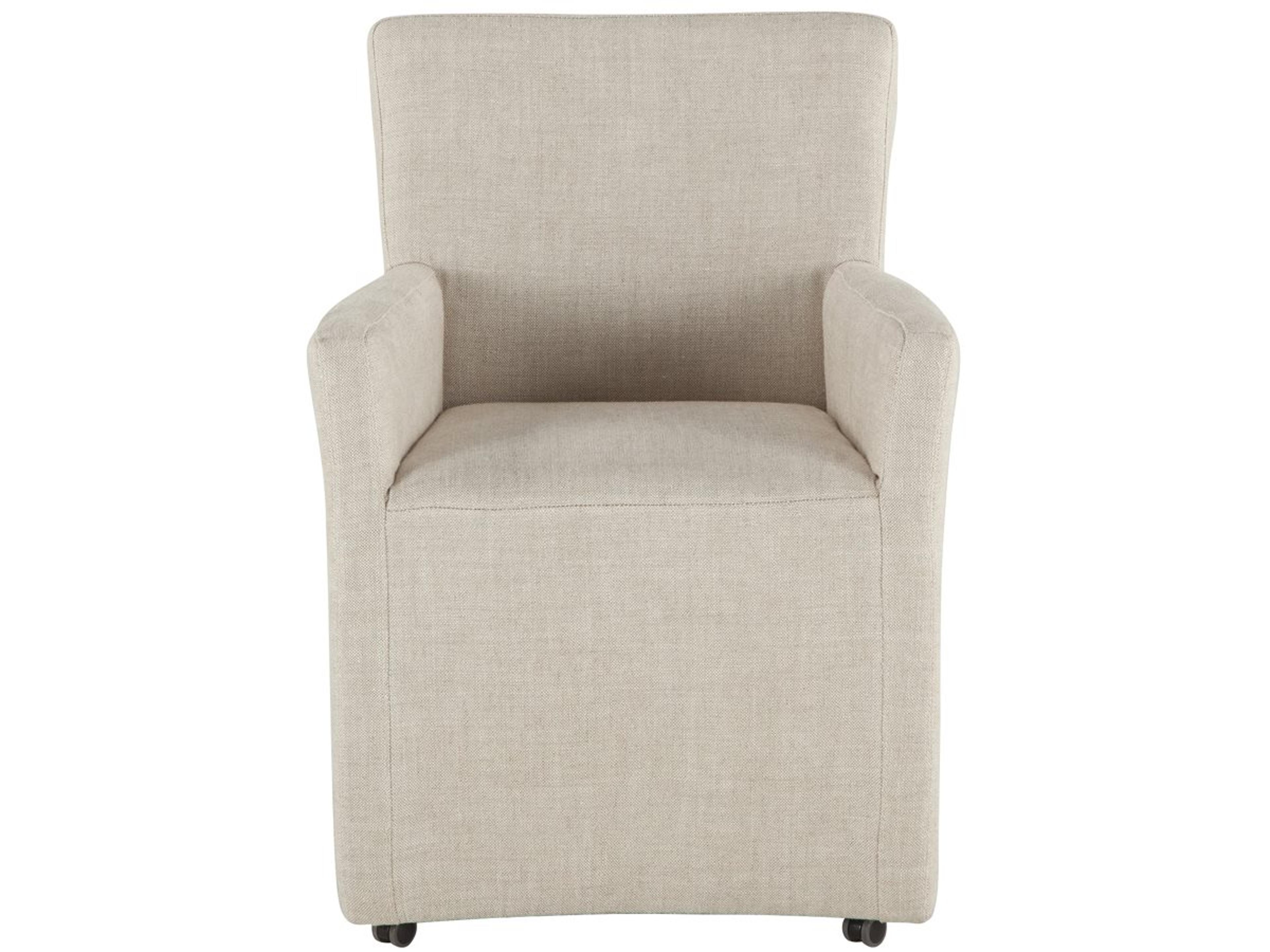 World Interiors Lily Birch Wood White Upholstered Arm Dining Chair