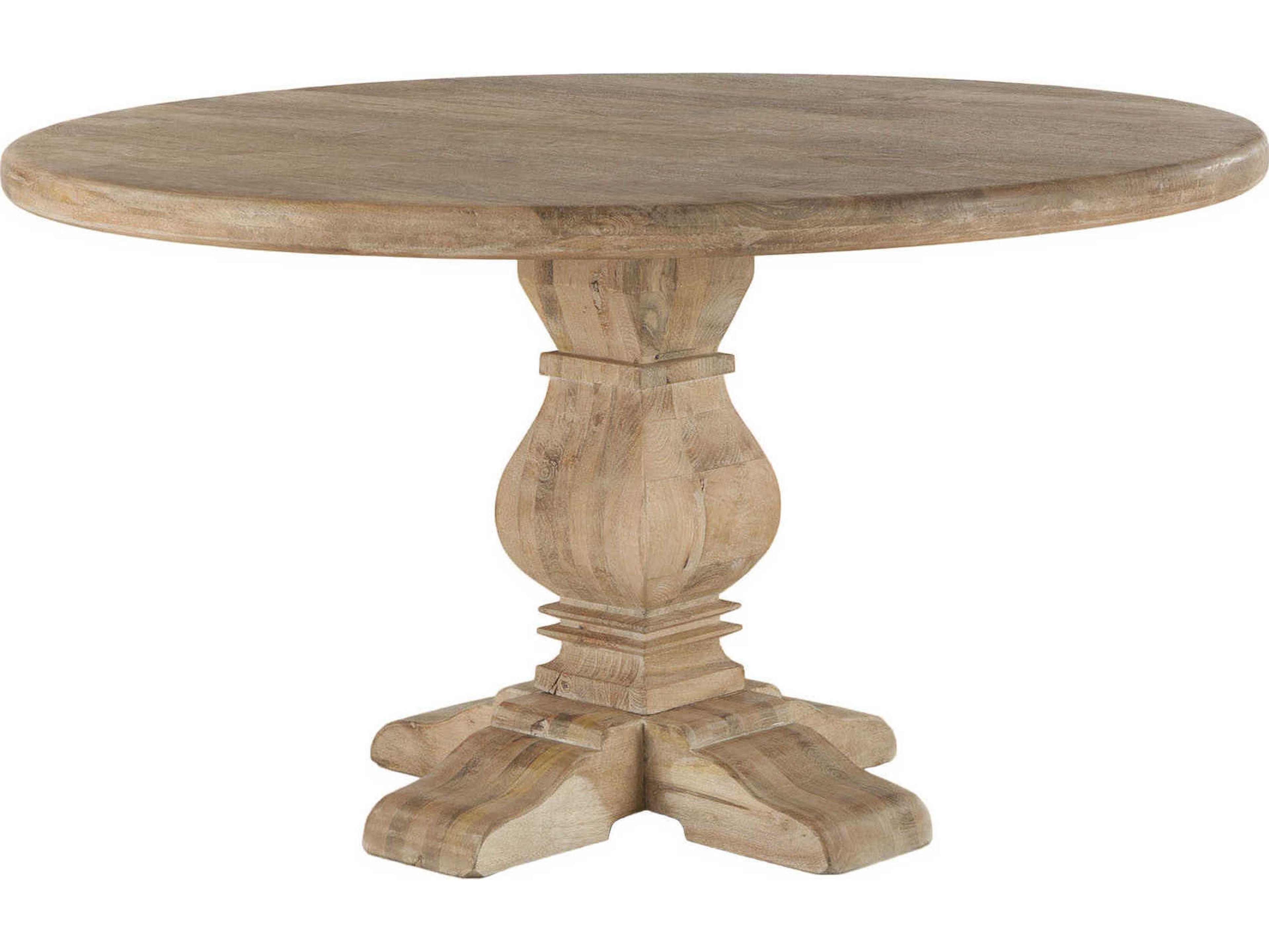World Interiors Pengrove Round Wood Antique Oak Dining Table