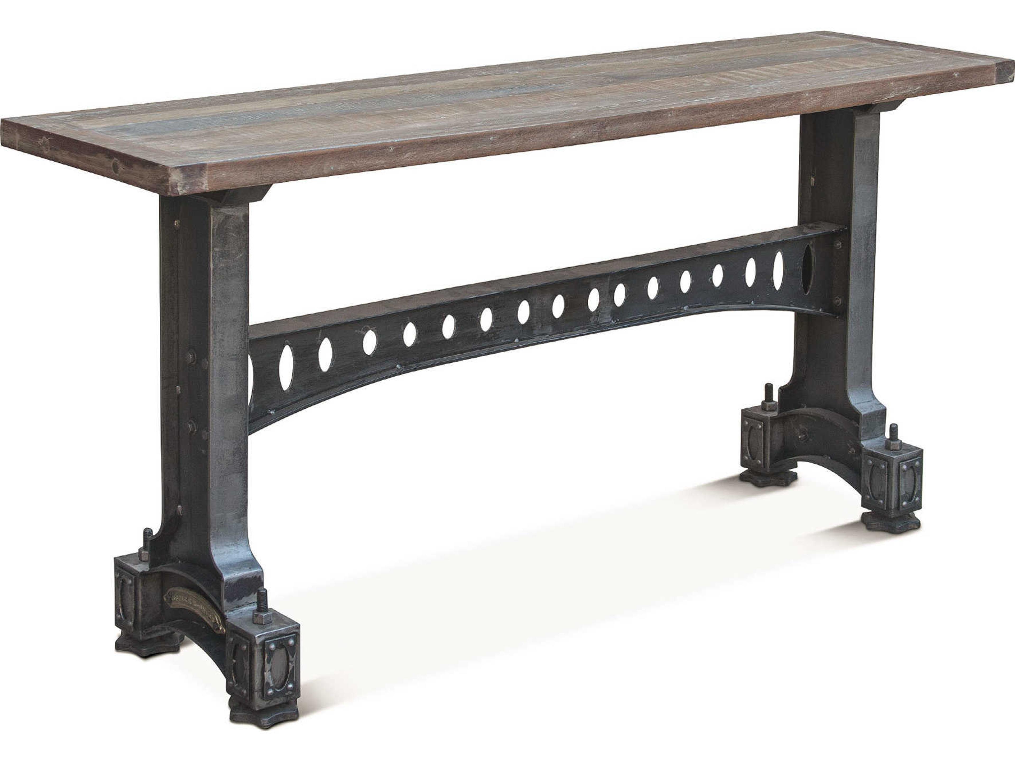 World Interiors Sterling Rectangular Wood Natural Patina Console Table