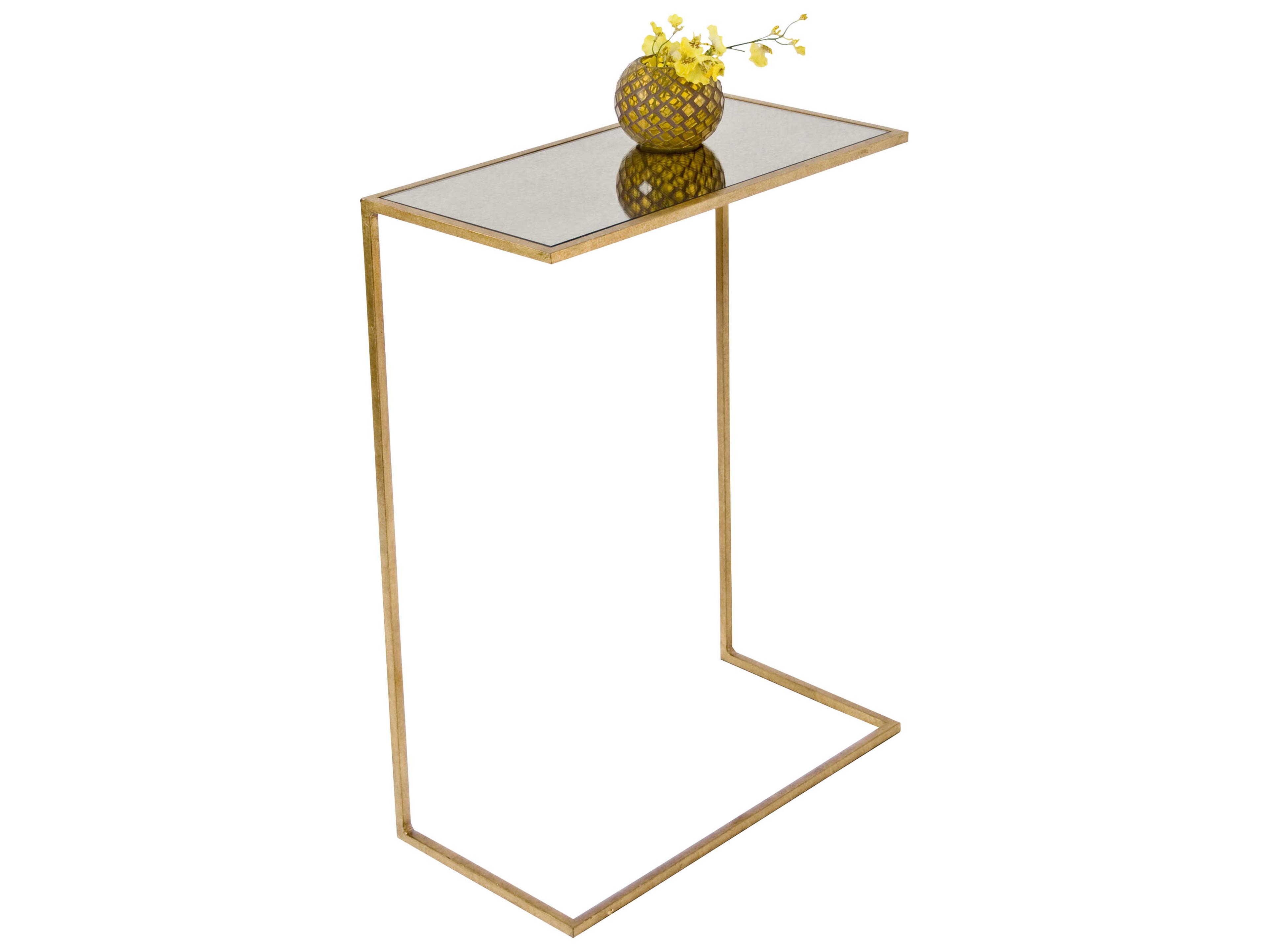 Worlds Away Rectangular Glass End Table