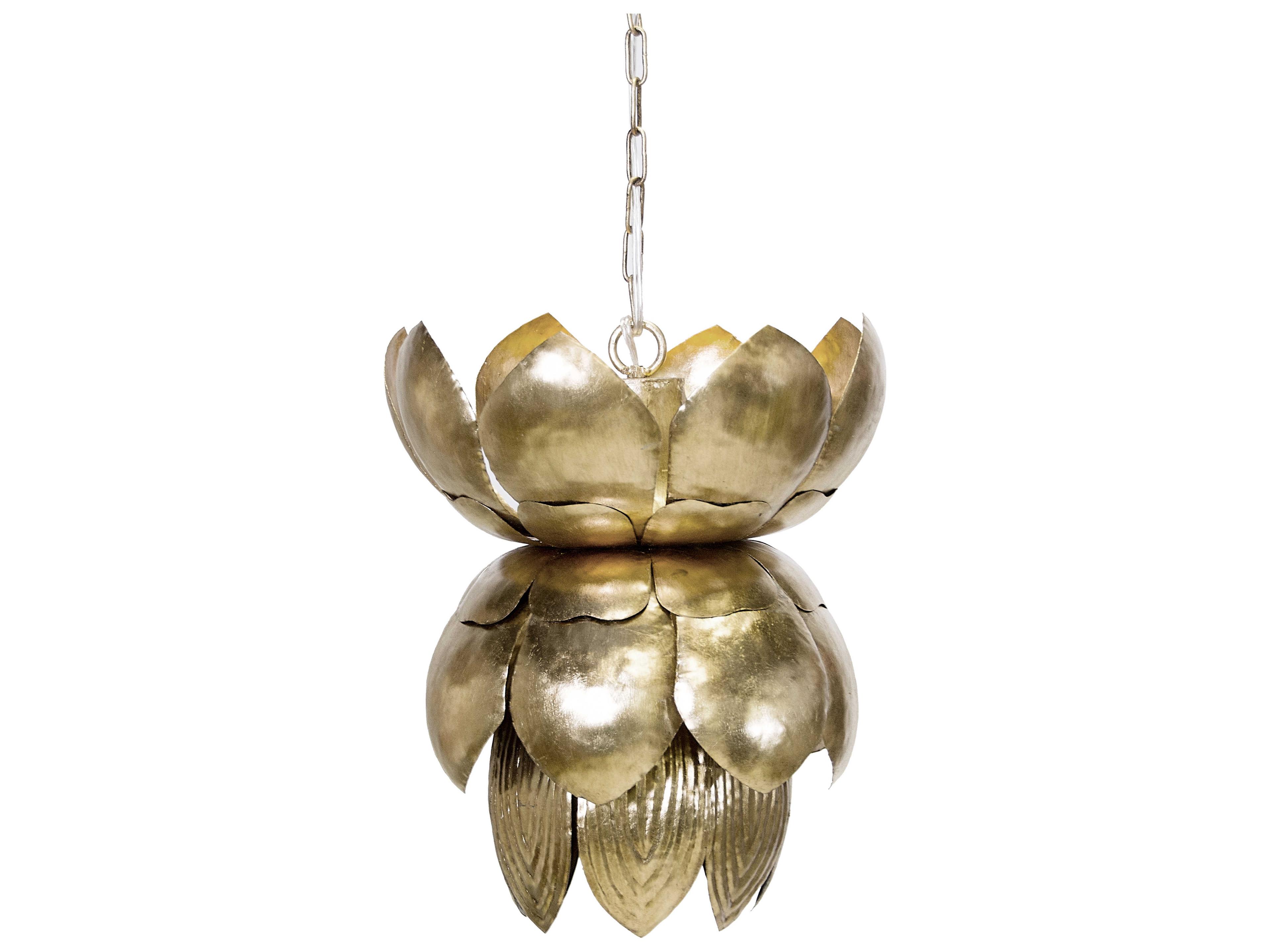 Worlds Away 1-Light Silver Leaf Pendant