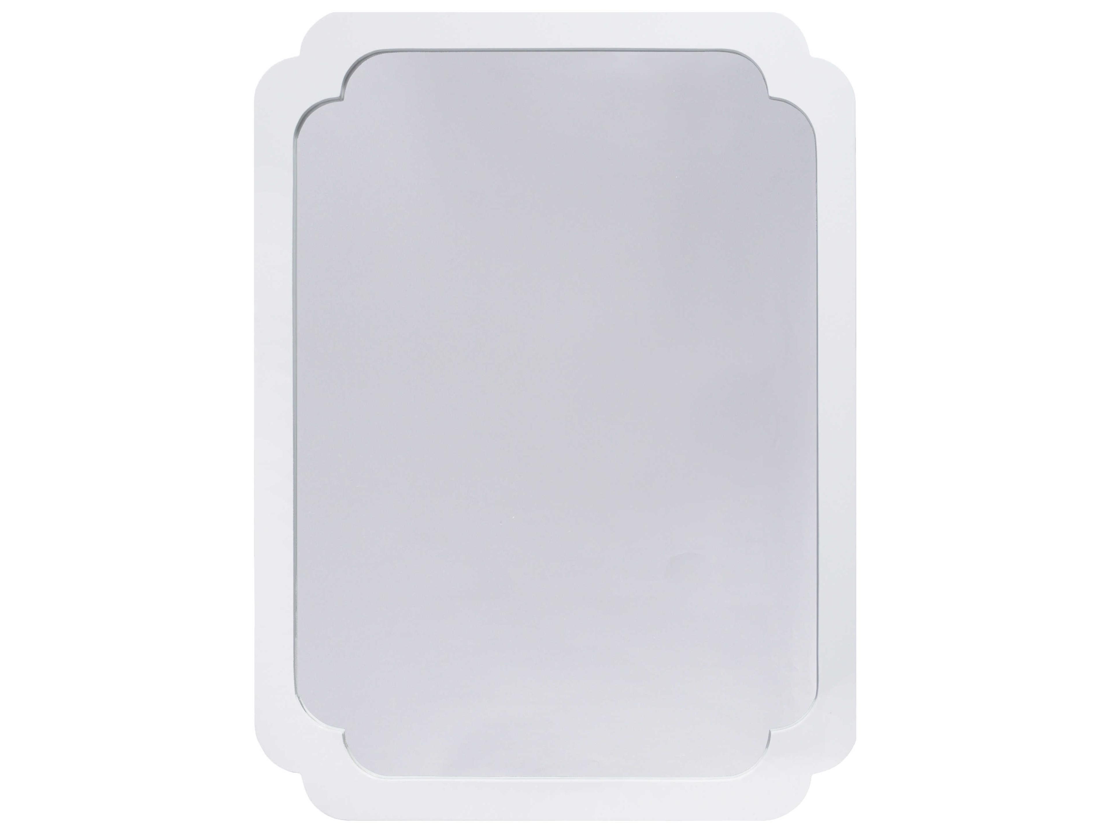 Worlds Away White Lacquer Rectangular Wall Mirror