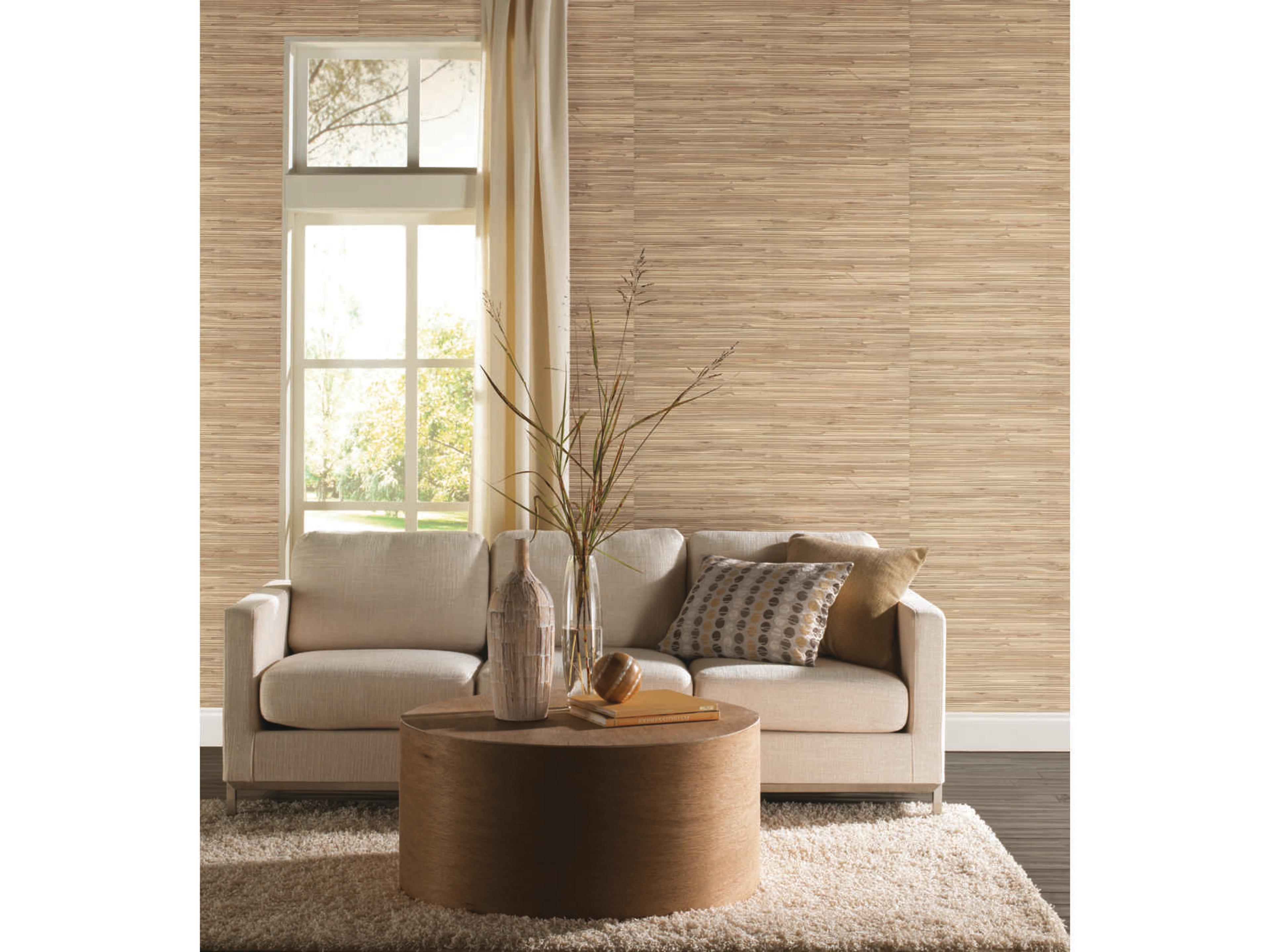 York Wallcoverings Grasscloth Resource Library Beige River Grass Wallpaper