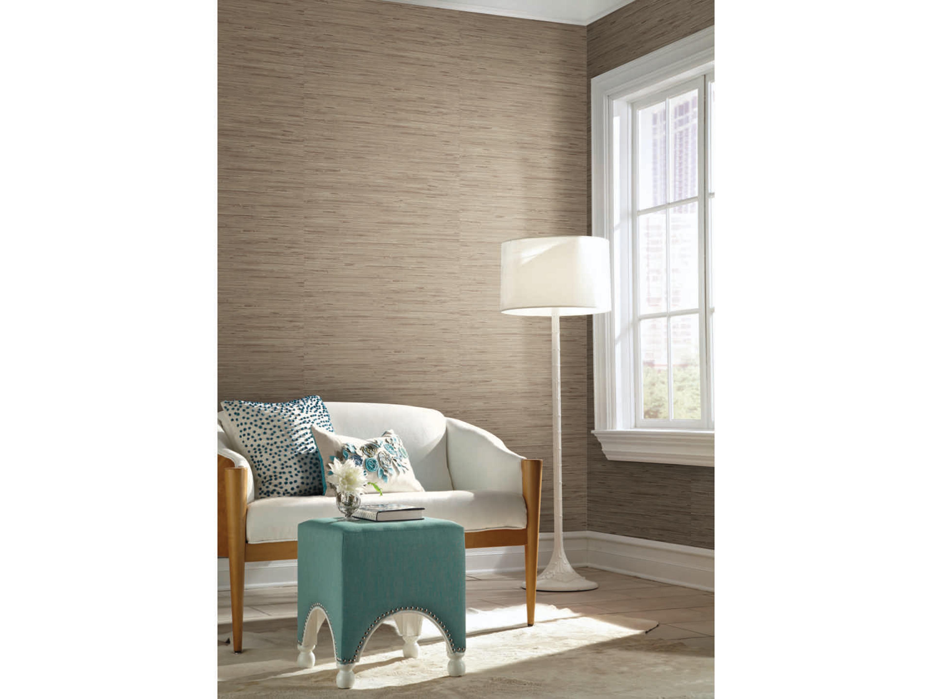 York Wallcoverings Grasscloth Resource Library Taupe Lustrous Grasscloth Wallpaper