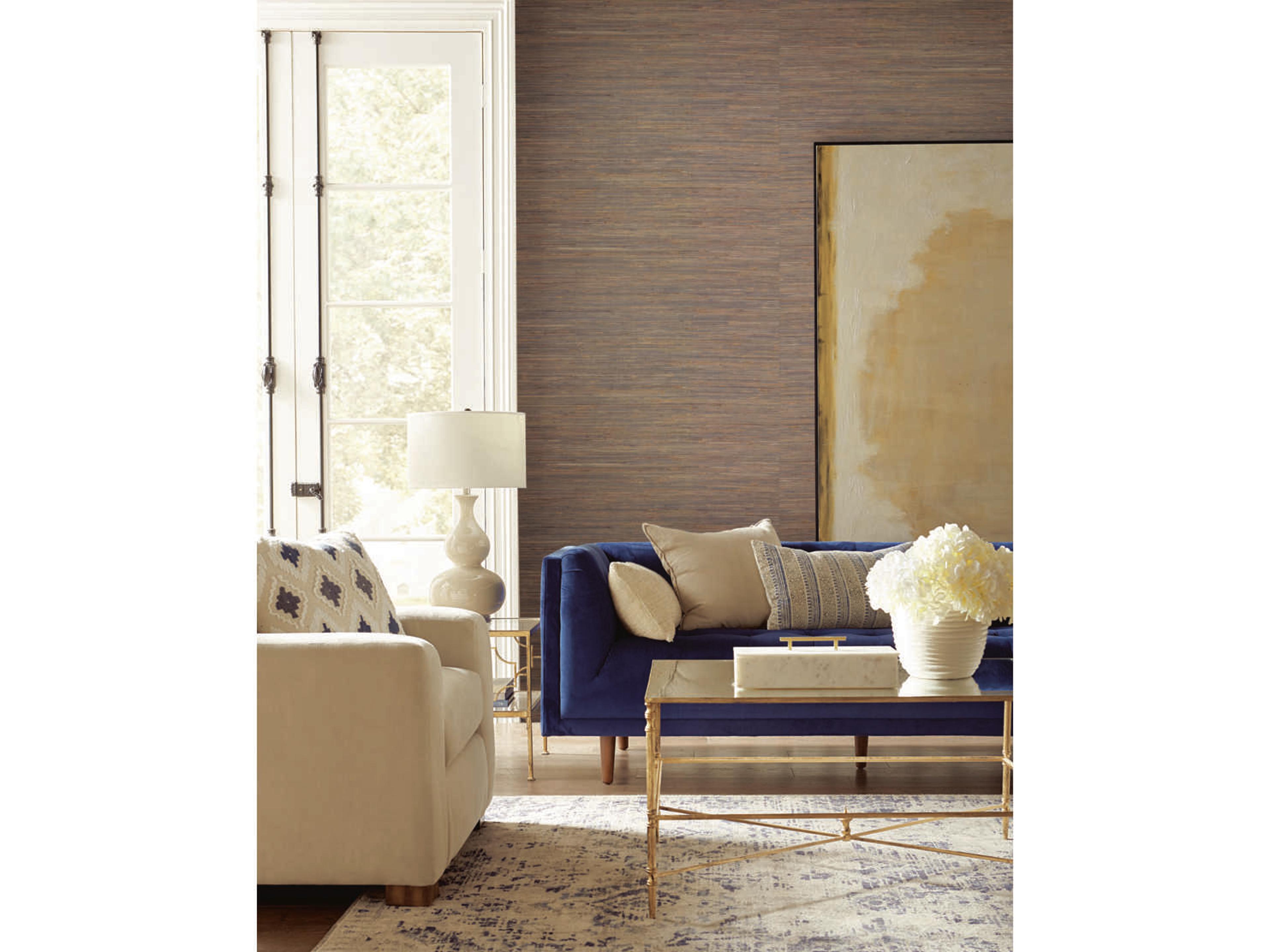 York Wallcoverings Grasscloth Resource Library Blues Knotted Grass Wallpaper