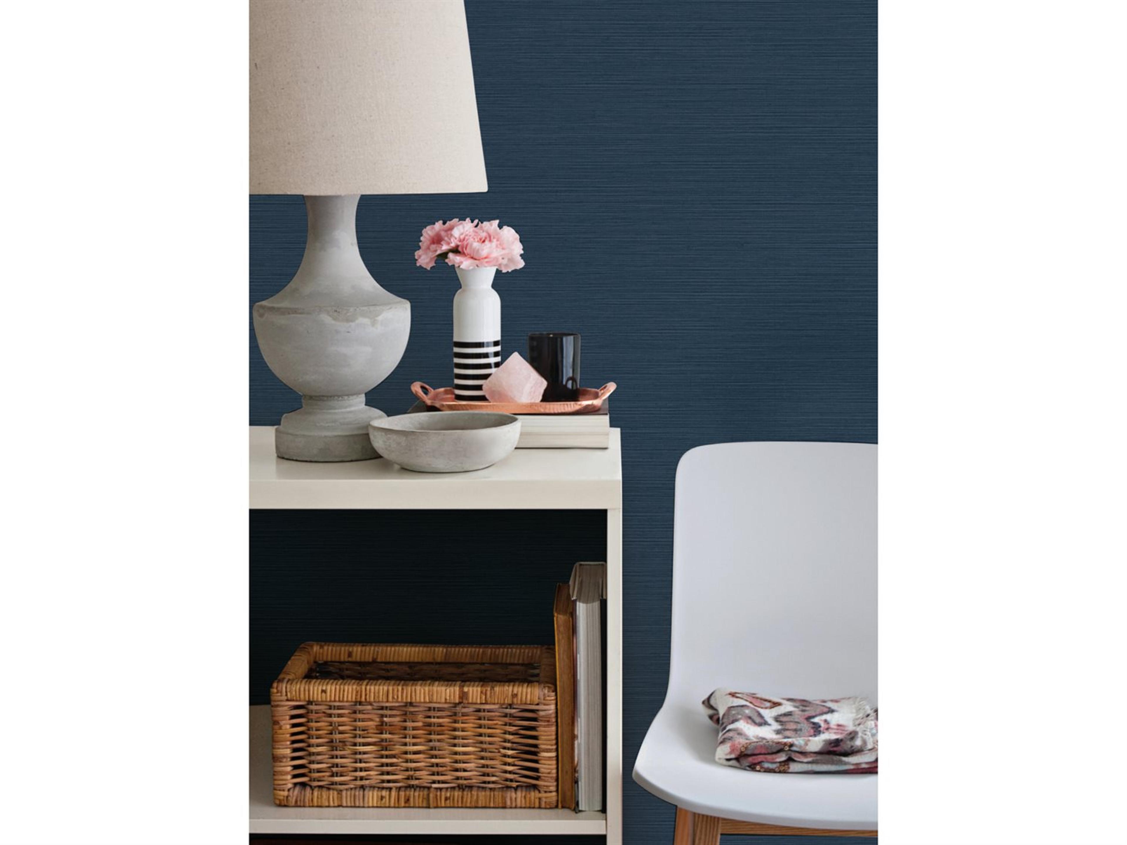 York Wallcoverings Grasscloth Resource Library Navy Shining Sisal Wallpaper