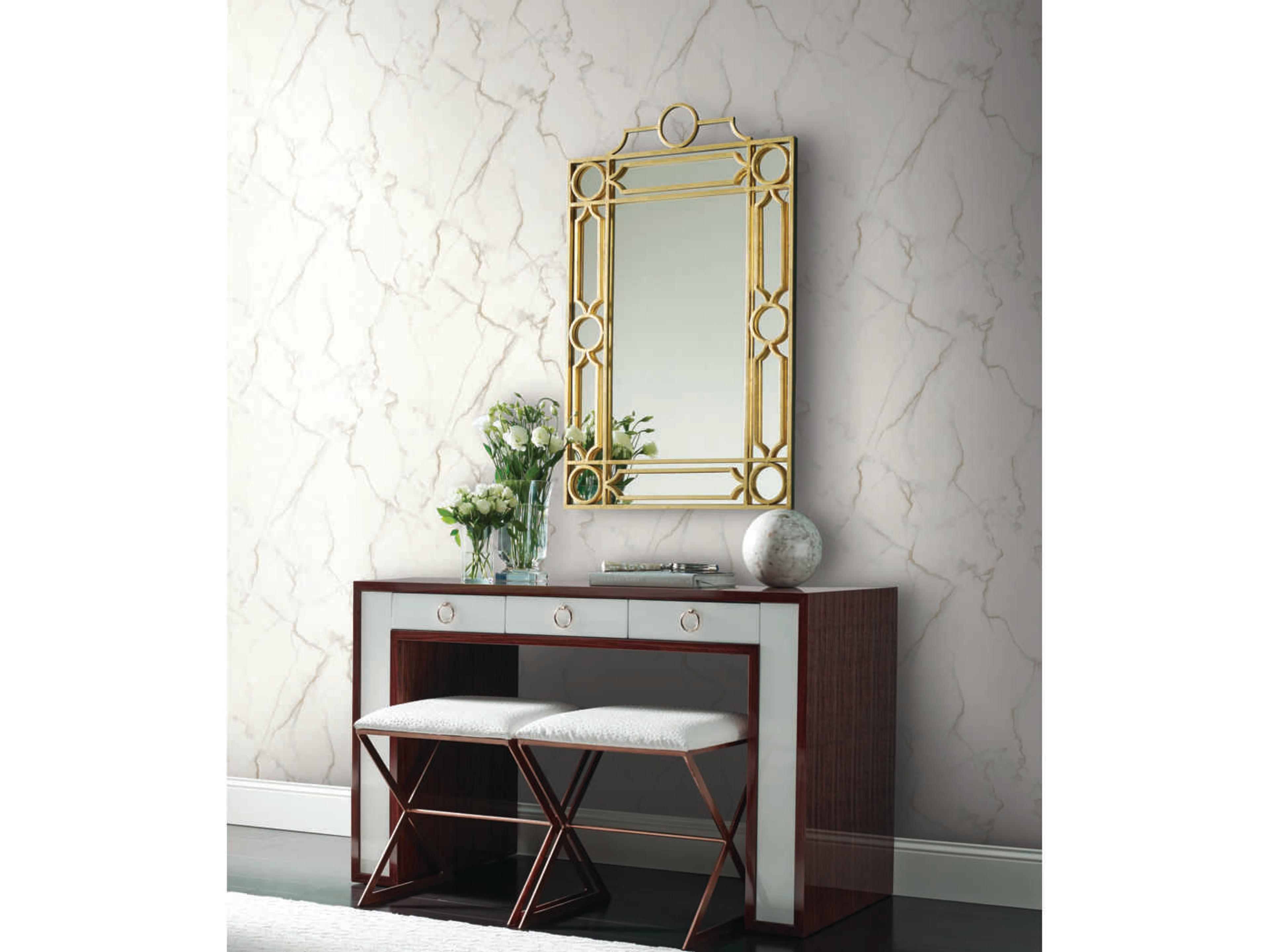 York Wallcoverings Mixed Materials Grey / Gold Gilded Marble