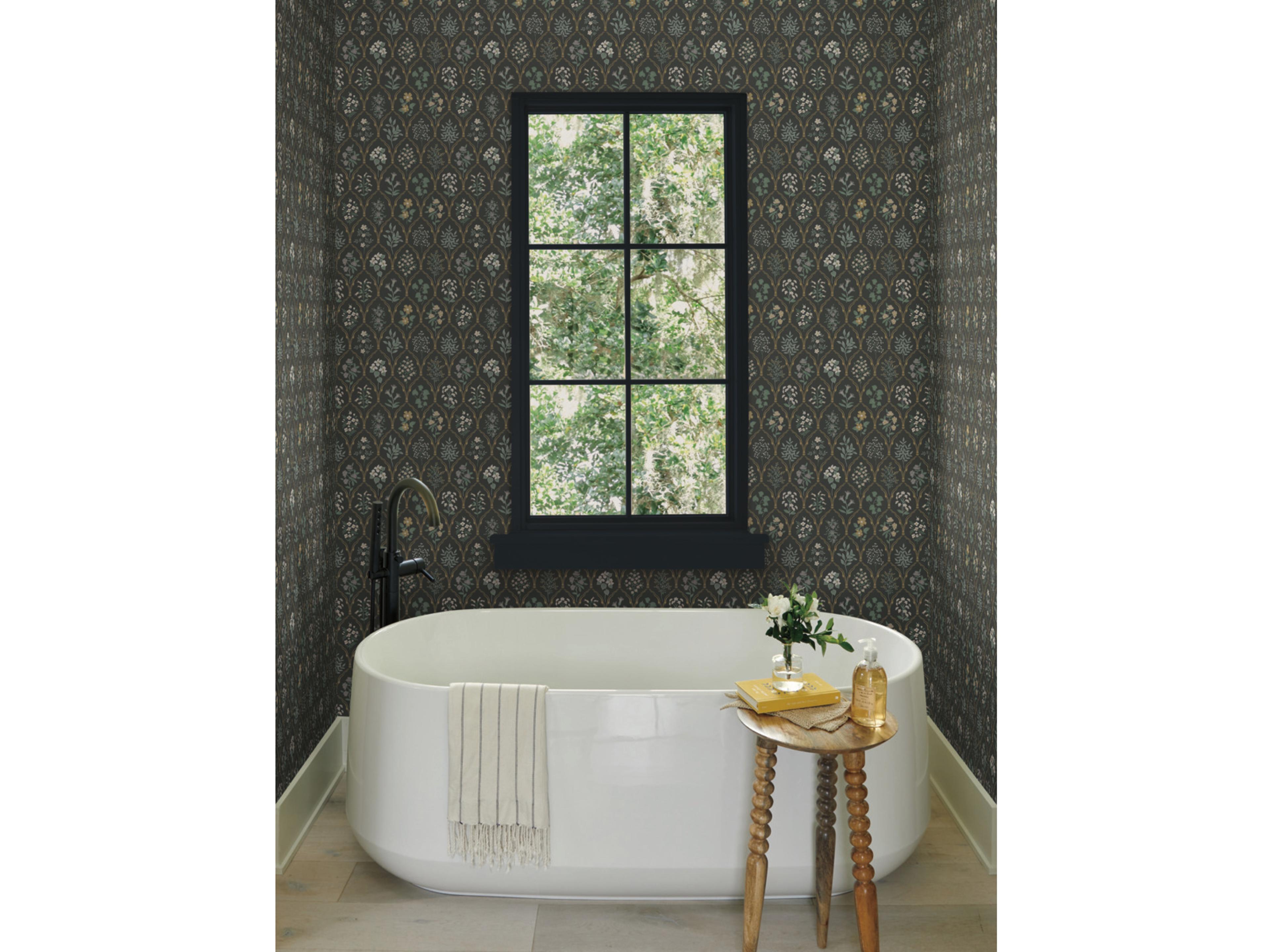 York Wallcoverings Black / Cream Hawthorne Wallpaper