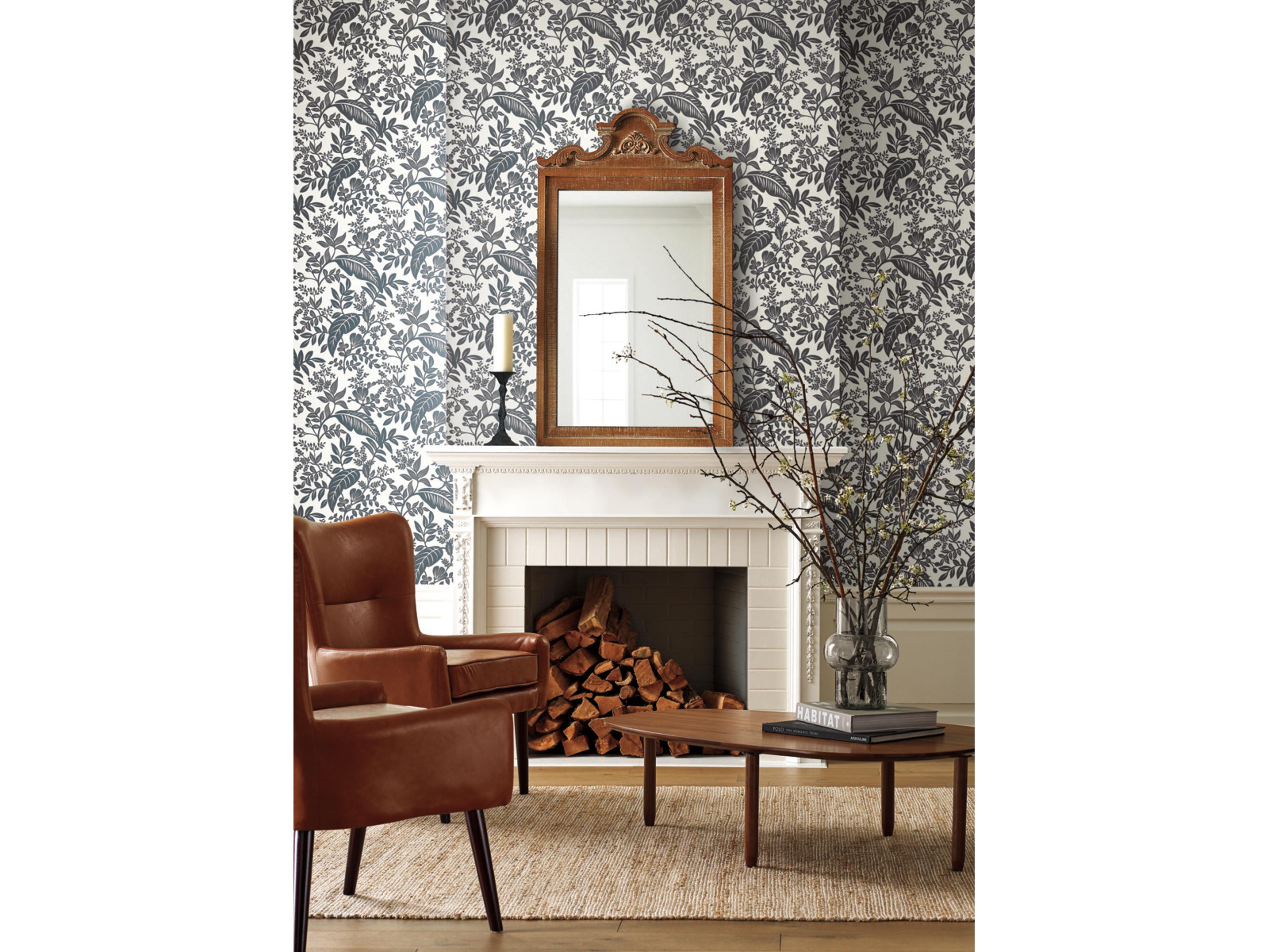York Wallcoverings Black / White Canopy Wallpaper