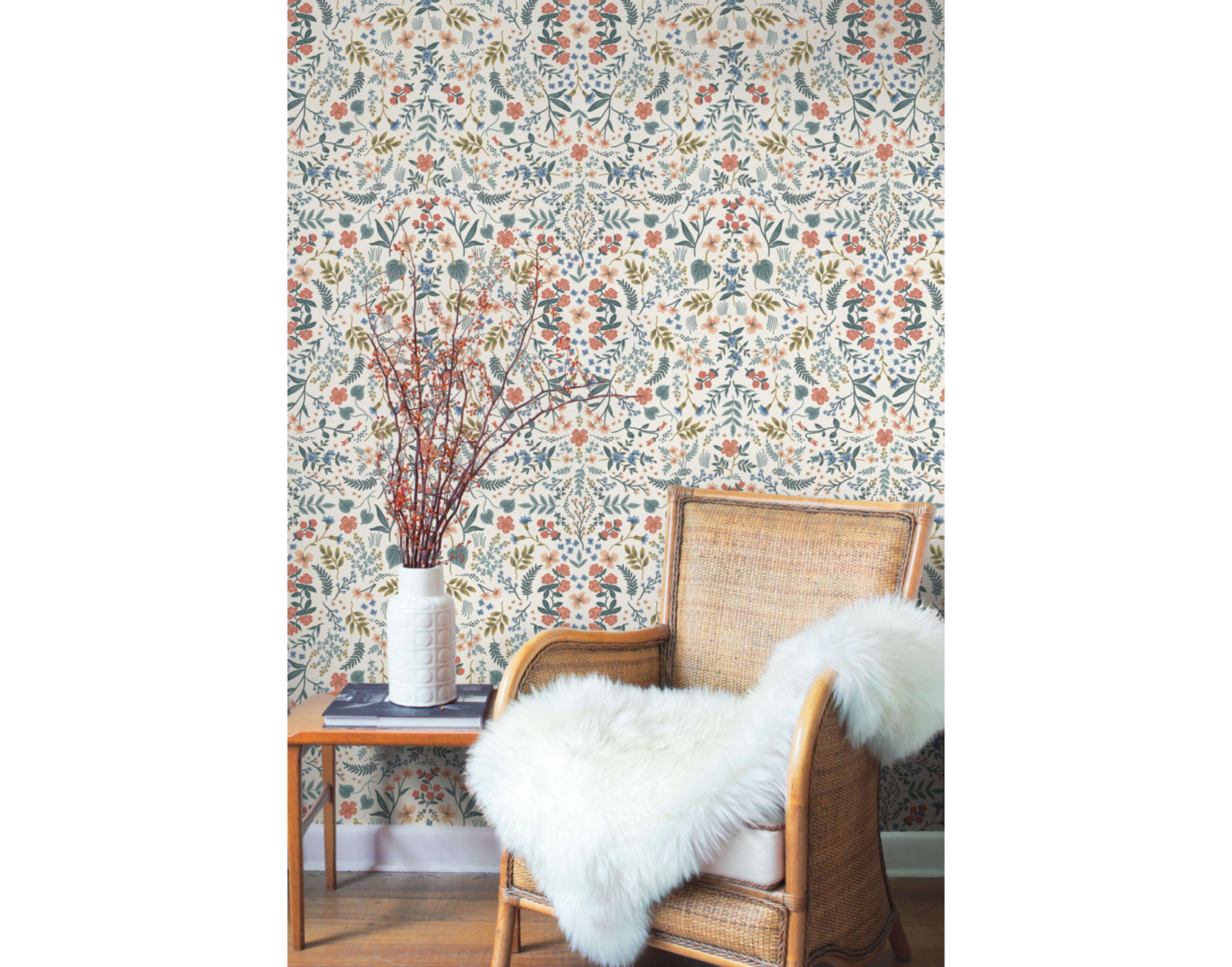 York Wallcoverings Beige / Coral Wildwood Wallpaper