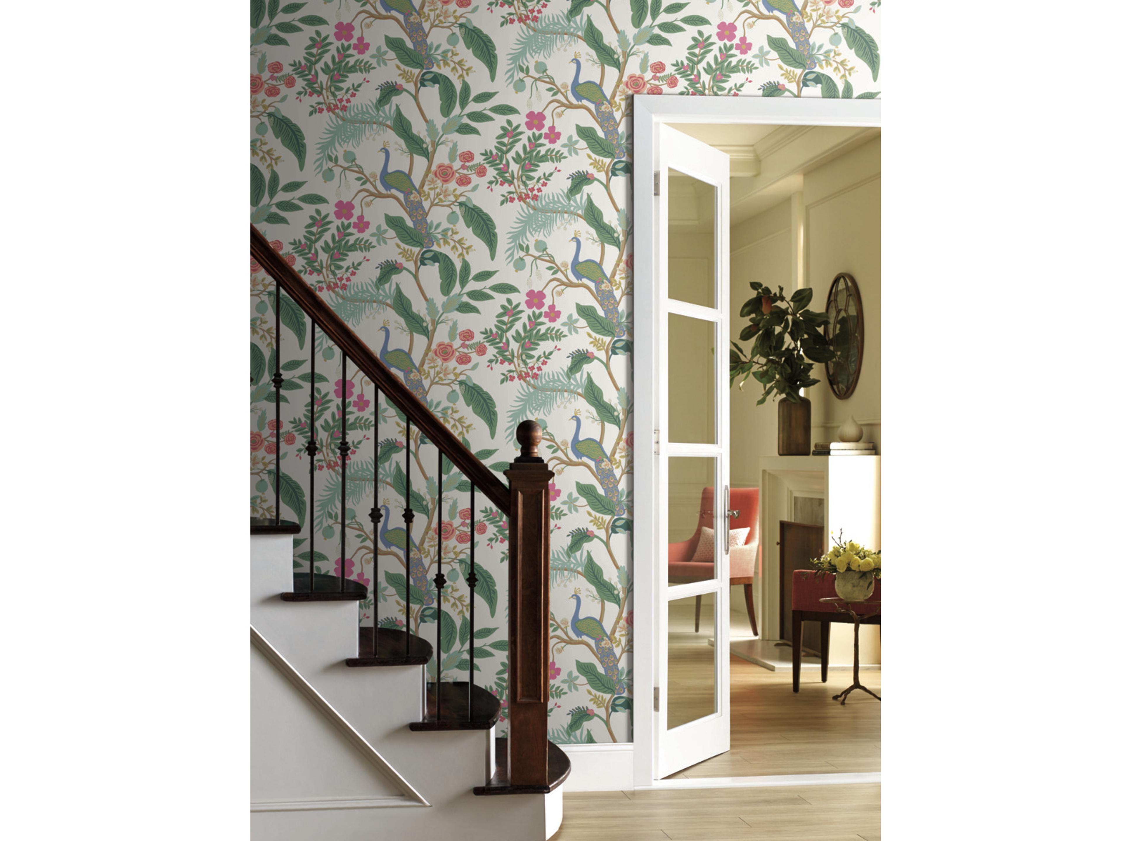 York Wallcoverings Periwinkle Peacock Wallpaper