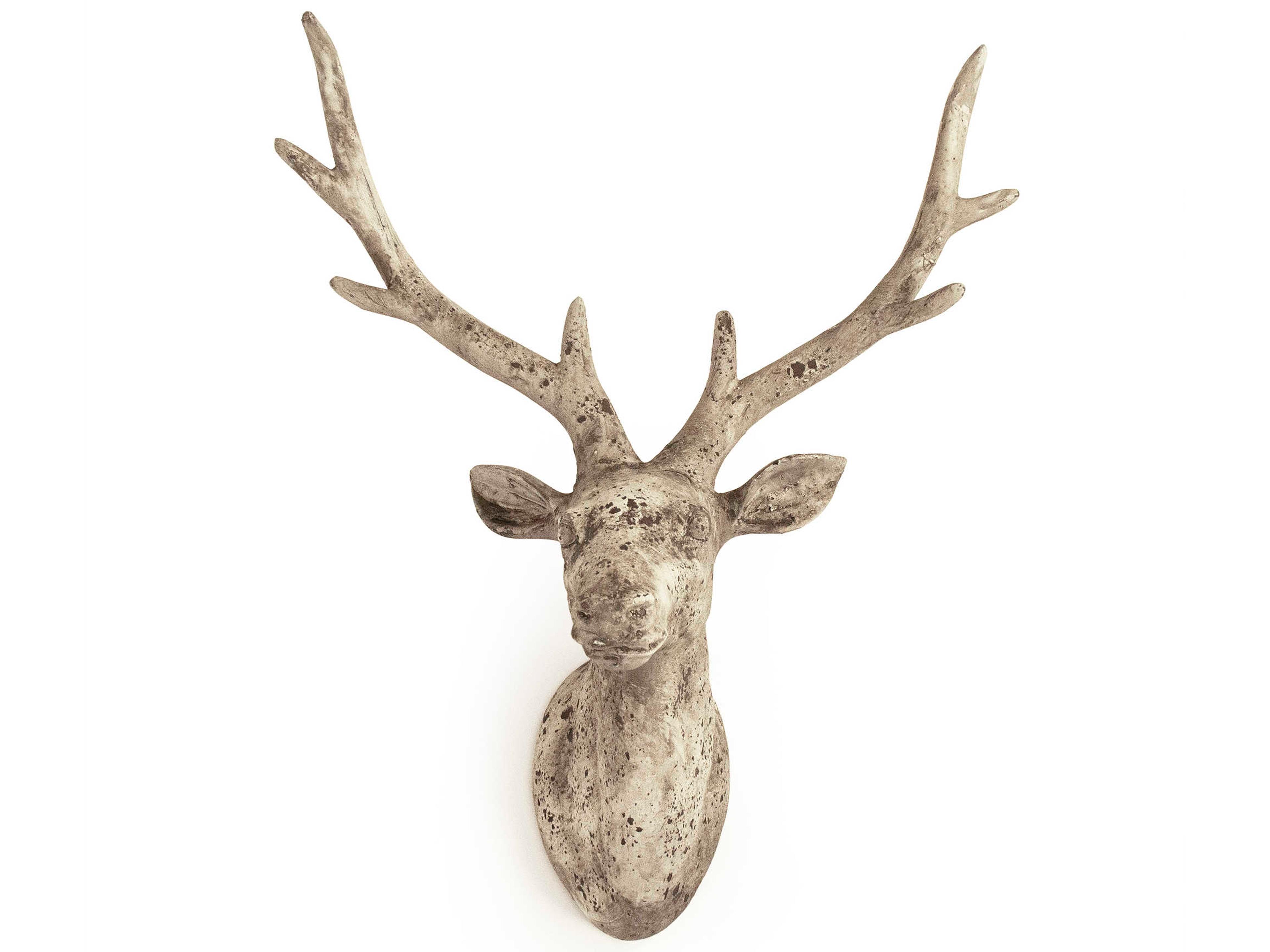 Zentique Distressed Grey Wash 17" Deer Head 3D Wall Art