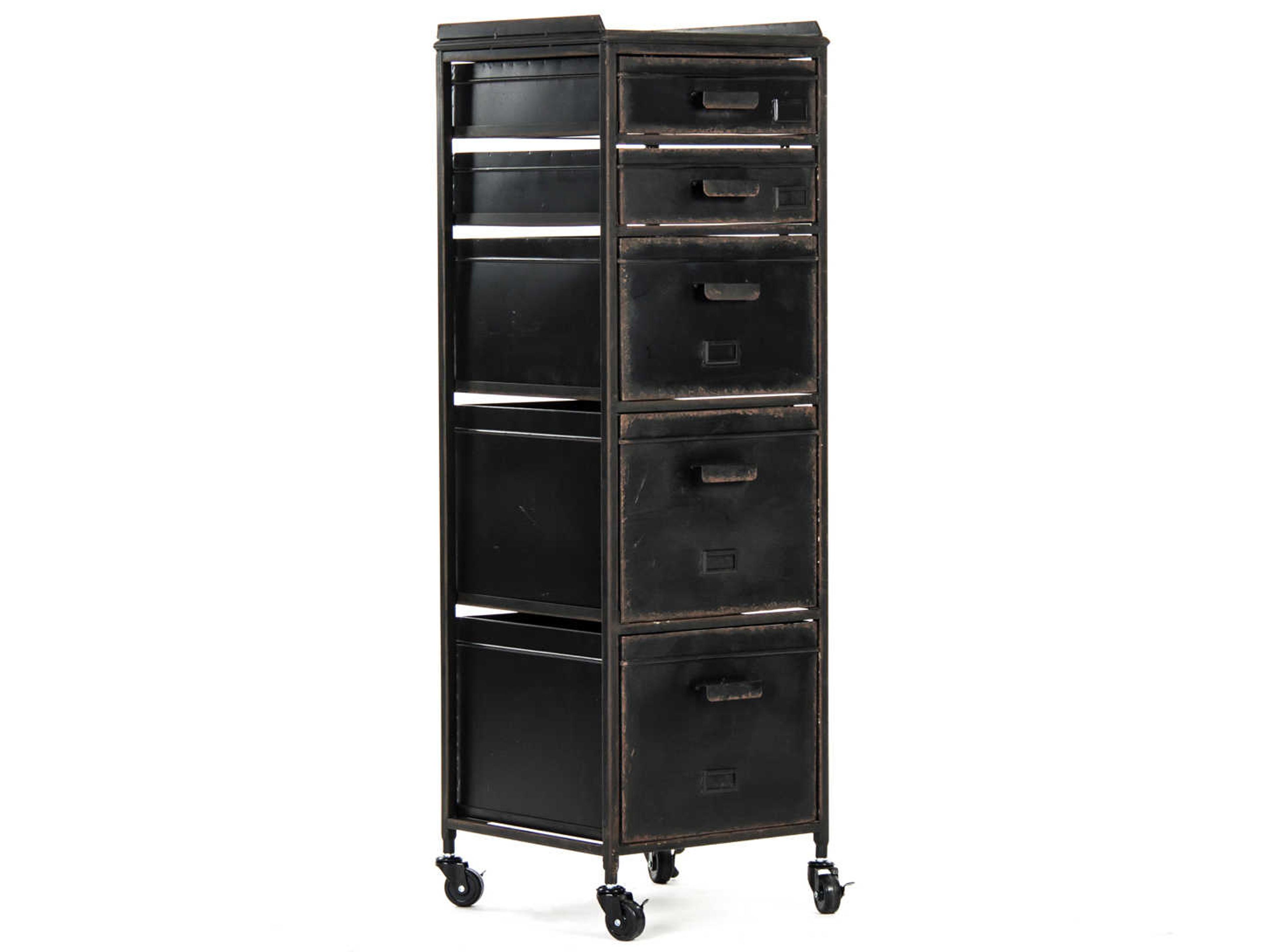 Zentique Antique Black File Cabinet