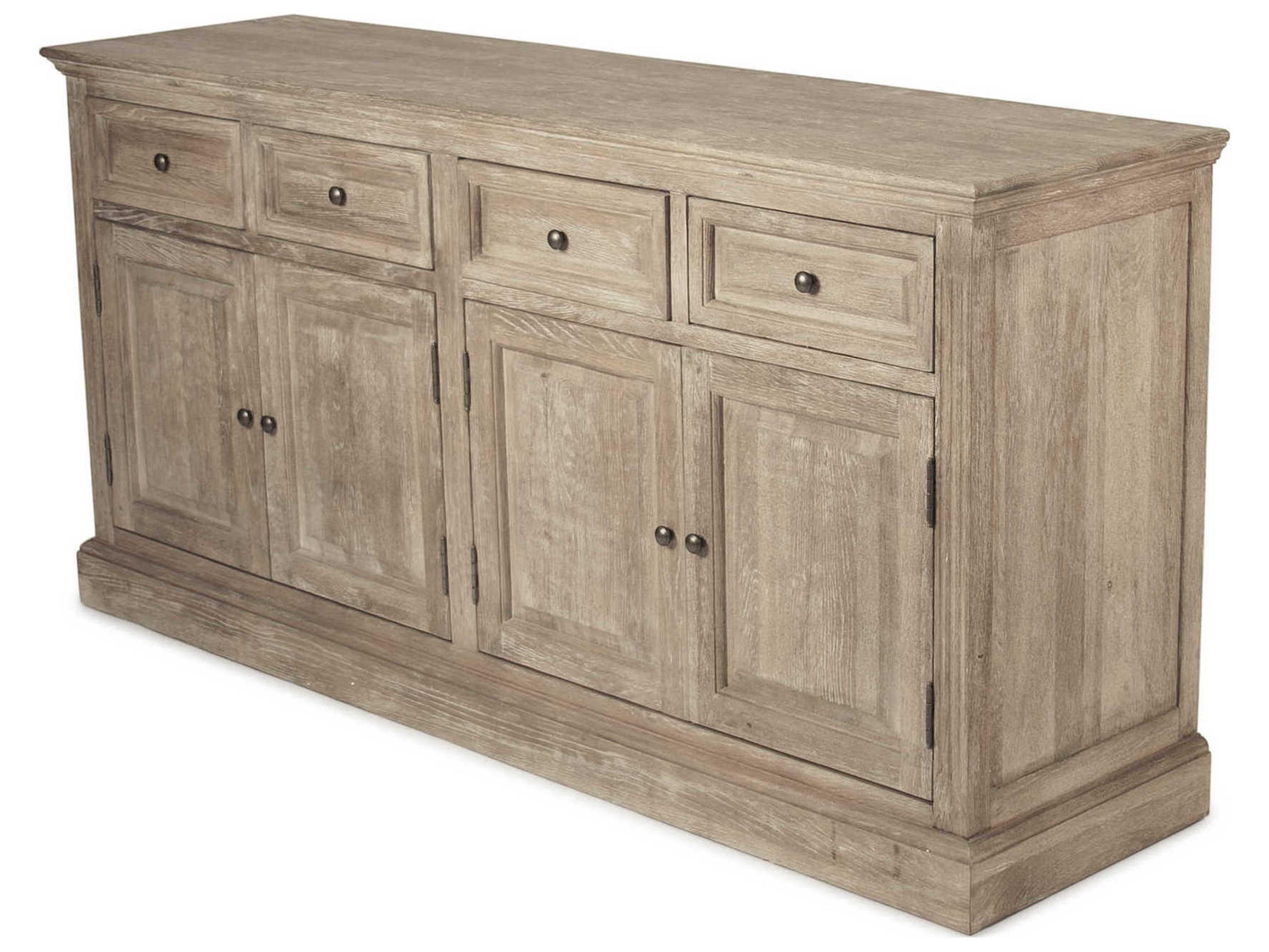 Zentique 68" Oak Wood Limed Grey Sideboard