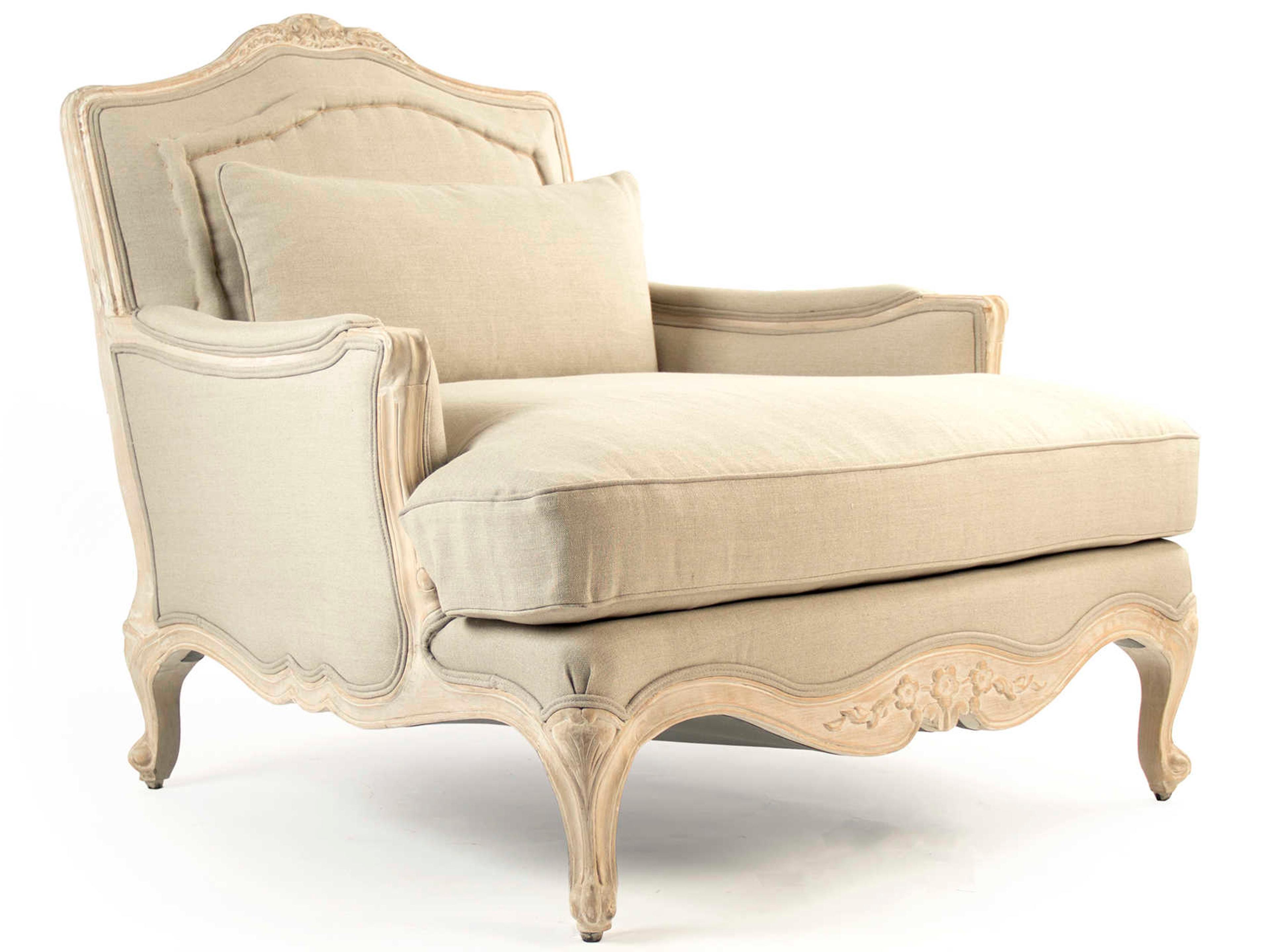 Zentique Beige Fabric Accent Chair